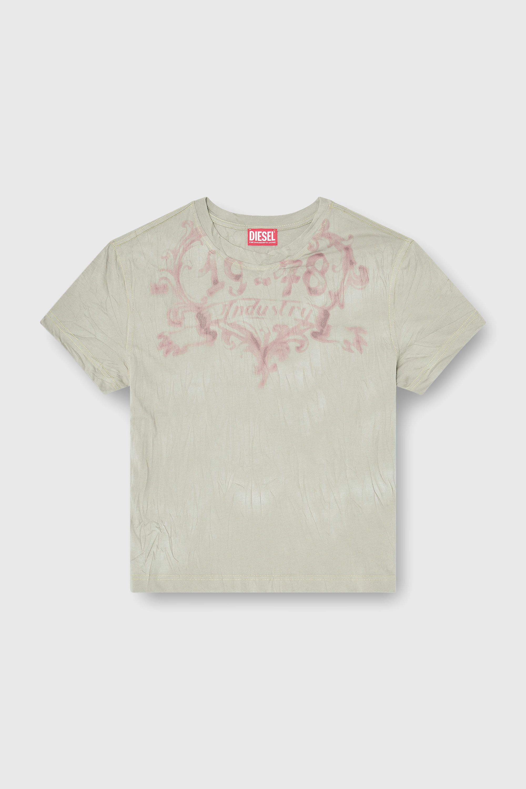 Diesel - T-ILA-AA5, Female's Tシャツ in ベージュ/ピンク - 2