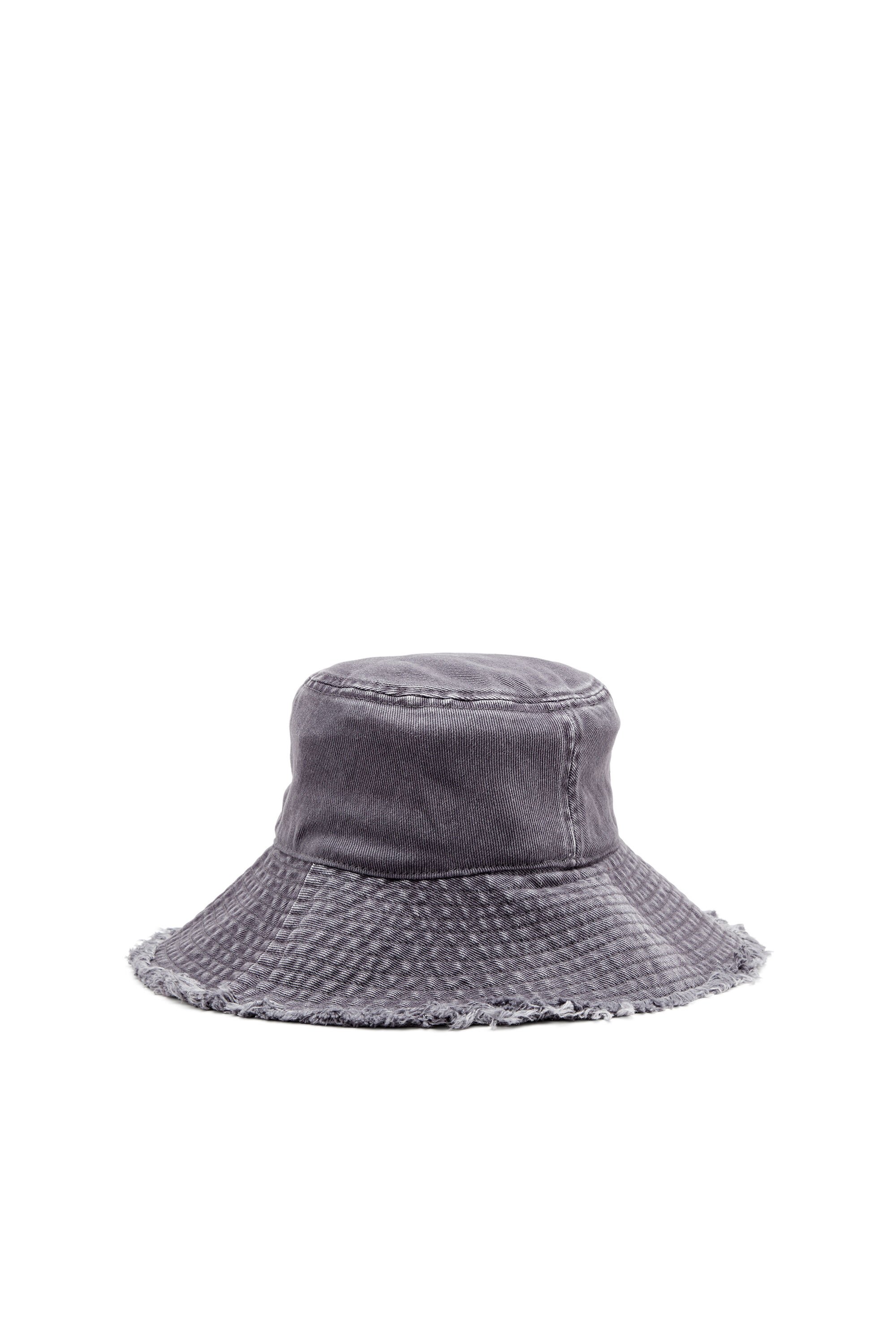 Diesel - C-BUCKET-UTLT, Female's Bucket hat with cut-out embroidered logo in グレー - 2