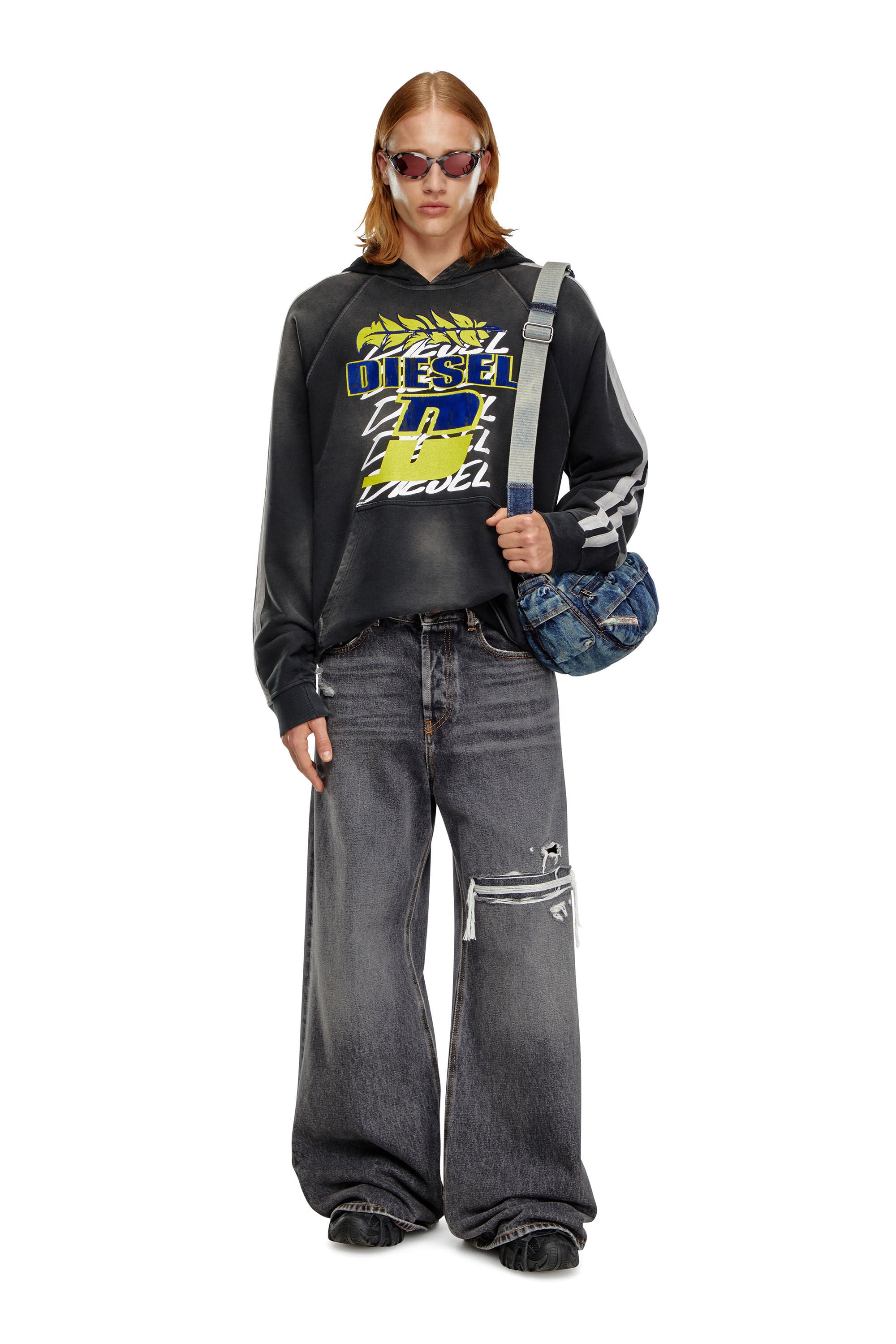 Diesel - Male's Relaxed Jeans D-Rise 007F6, ブラック/ダークグレー - 1