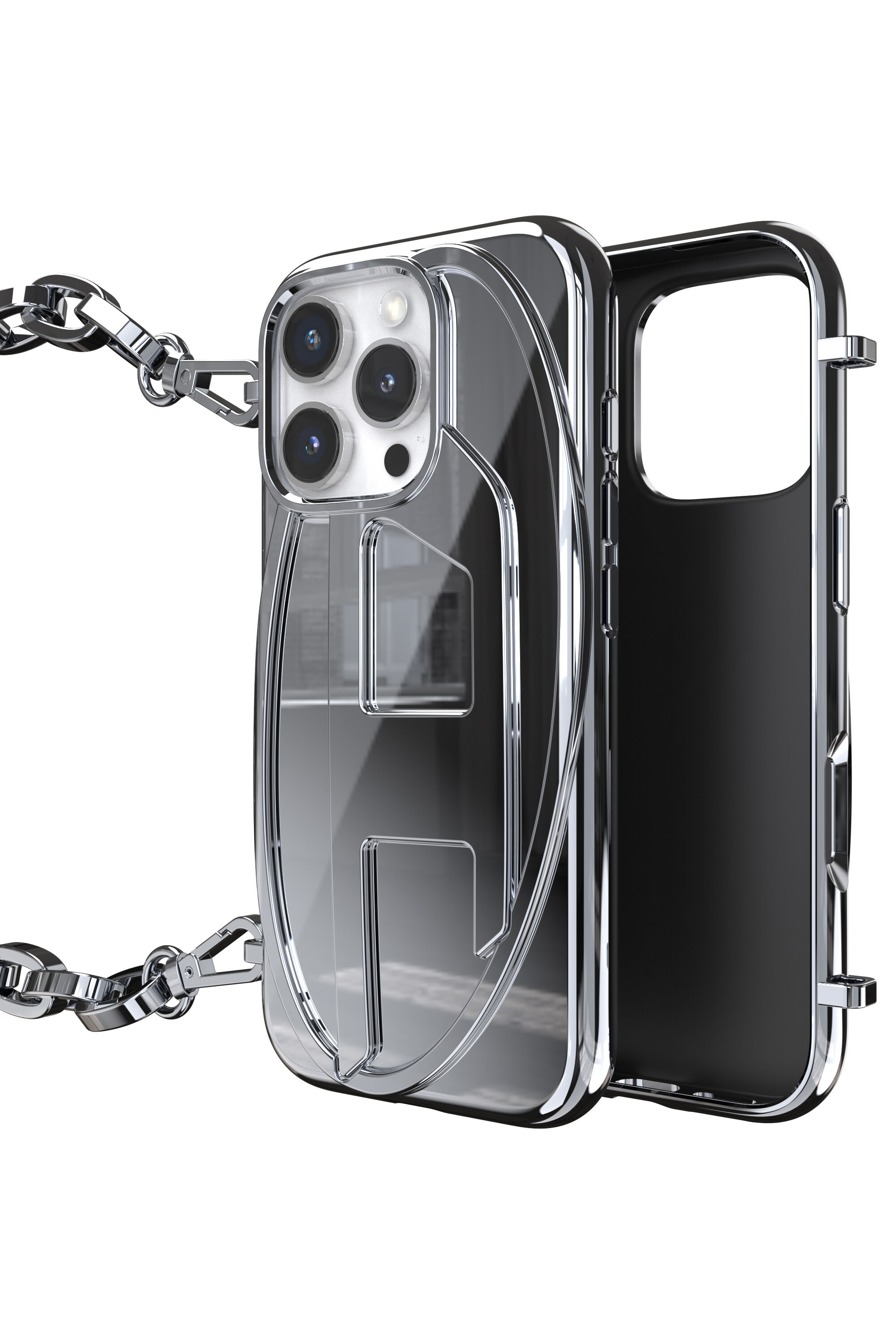 Diesel - 60259 MOULDED CASE, Unisex's Oval D Chain Case iPhone 16 Pro in ブラック - 1