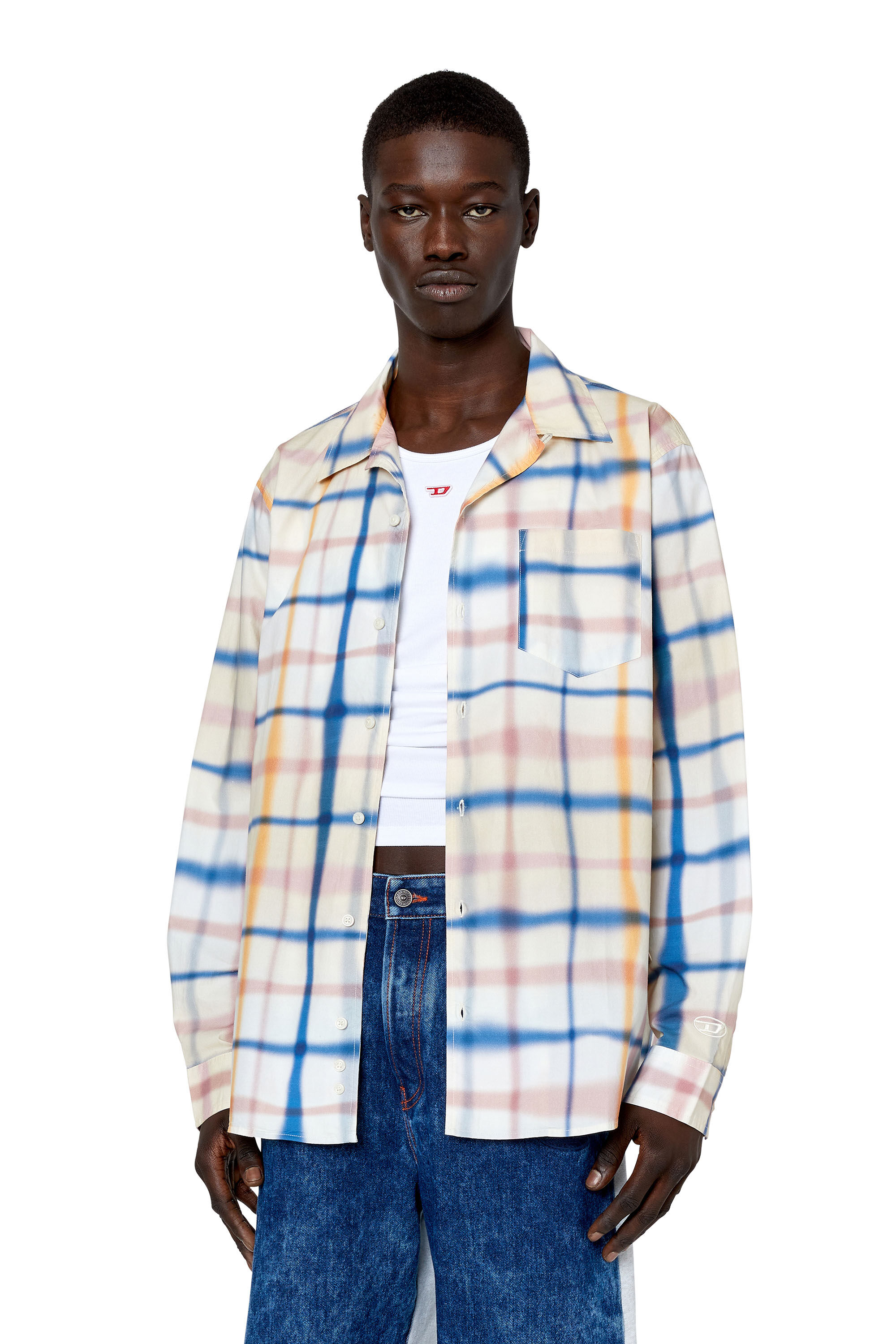 S-DARAA （MEN）: チェック長袖シャツ｜ディーゼル（DIESEL