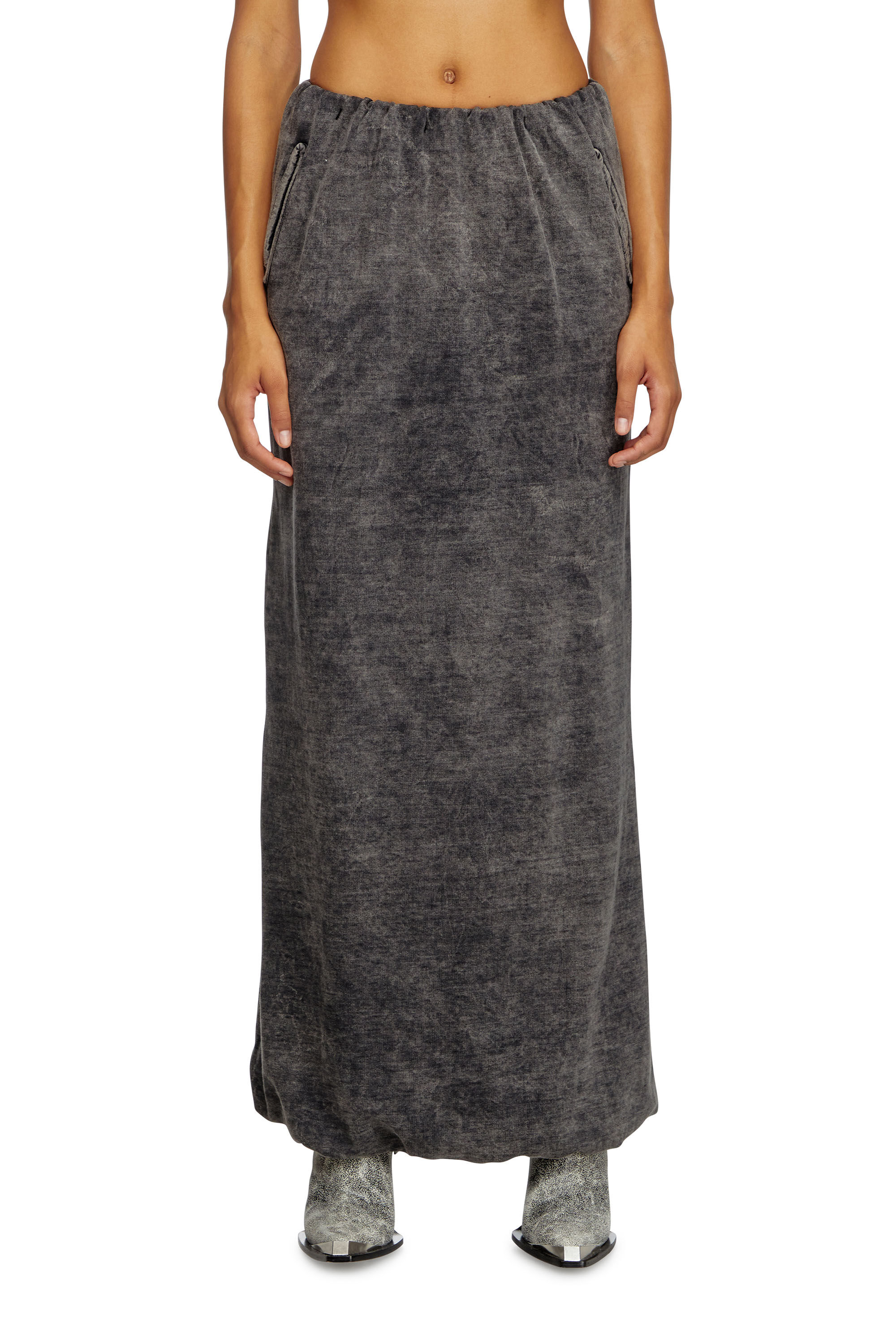 Diesel - O-TULIP, Female's Long skirt with denim effect in ブラック - 3