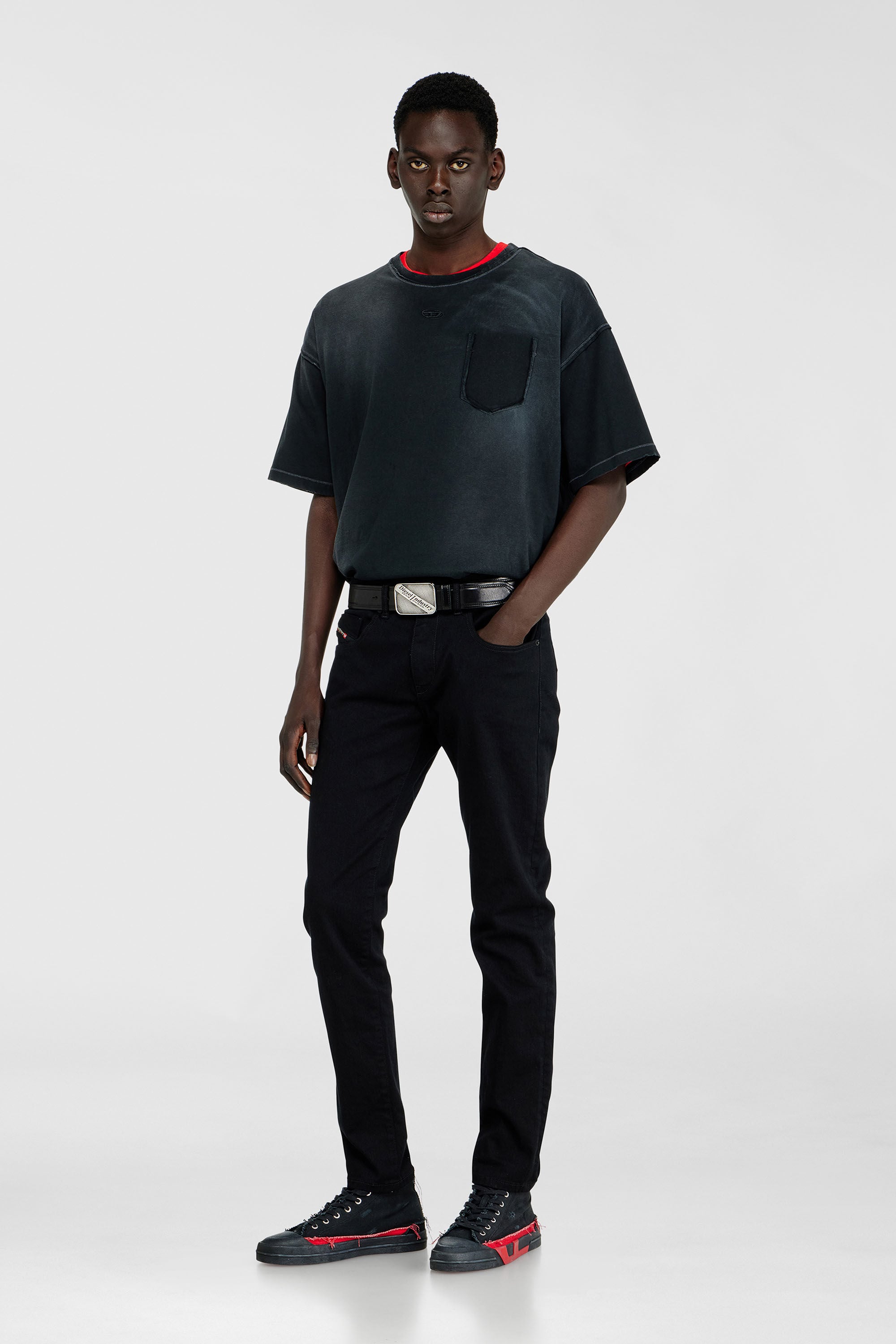 Diesel - Male's Slim Jeans 2019 D-Strukt 069YP, ブラック/ダークグレー - 1