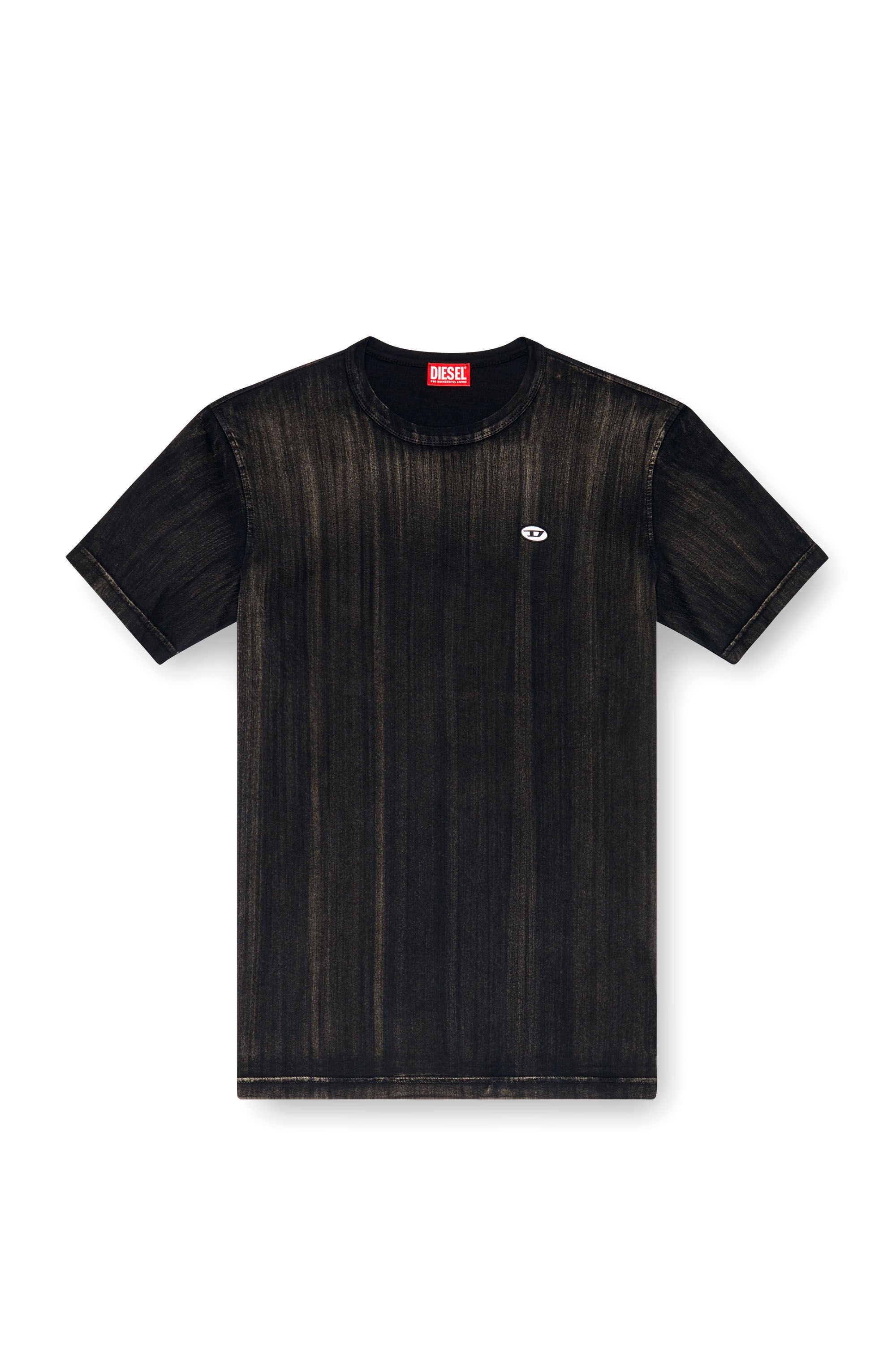 Diesel - T-ADJUST-K8, Male's T-shirt with brushstroke fading in ブラック - 2