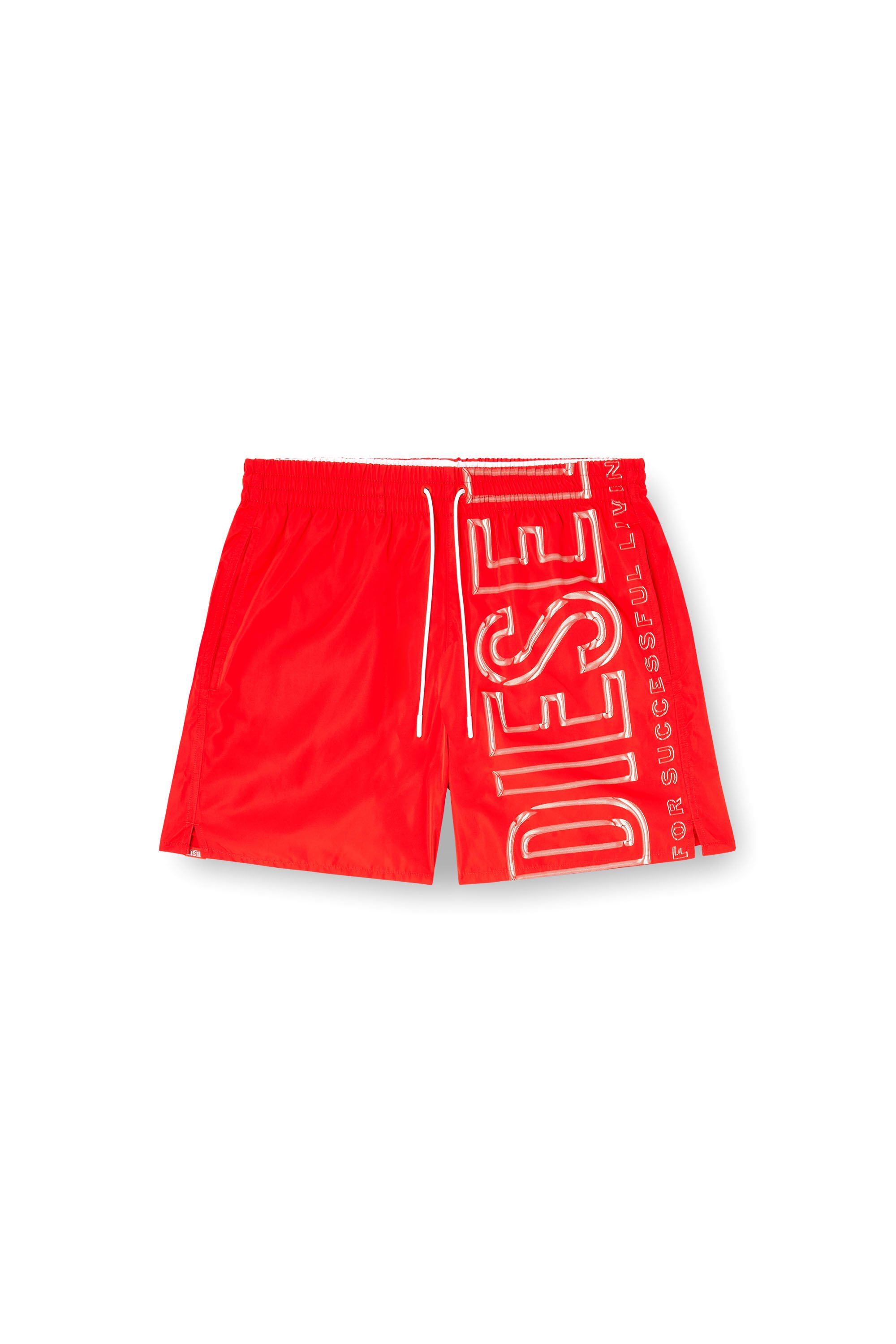Diesel - SOCCER-41-D-CORE, Male's Swim shorts with oversized logo print in レッド - 4