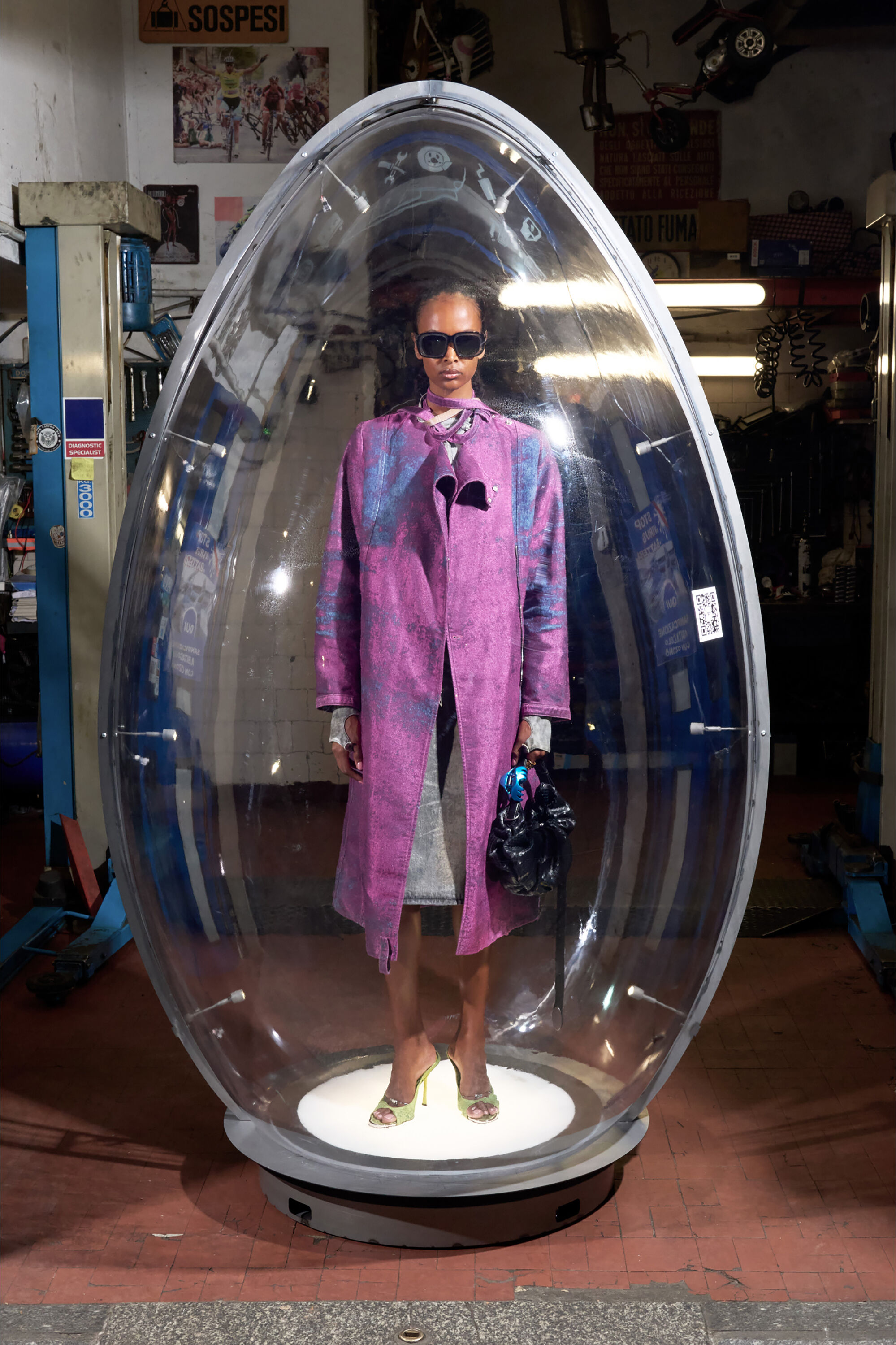 Diesel - DE-DELGAR-FSI, Female's Coat in coloured satin denim in バイオレット - 6