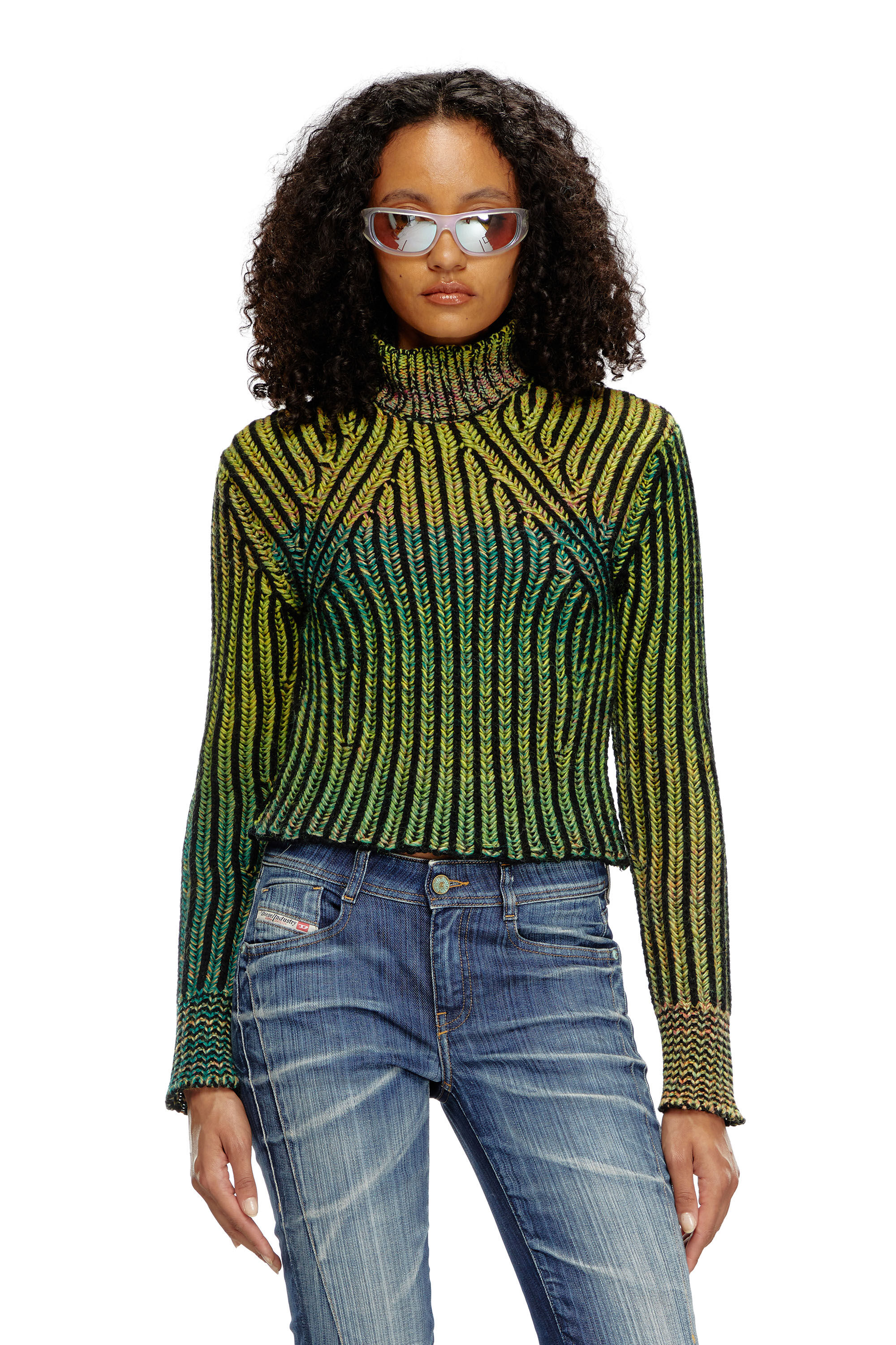 M-ORKID Cropped turtleneck in dégradé knit｜グリーン｜ウィメンズ｜DIESEL