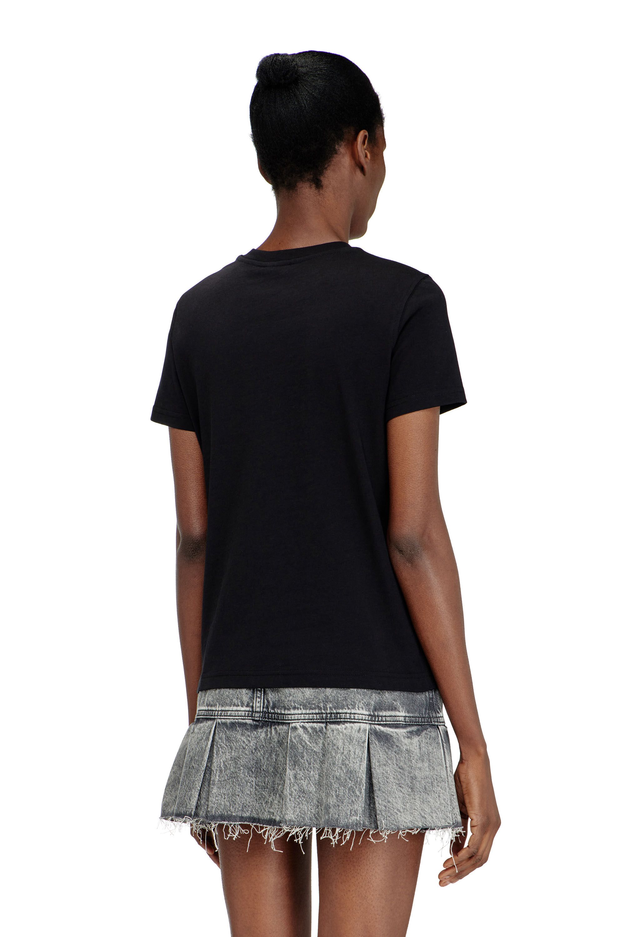 Diesel - T-REG-S2, Female's Jersey top with round neck and small Diesel logo embroidery in ブラック - 4