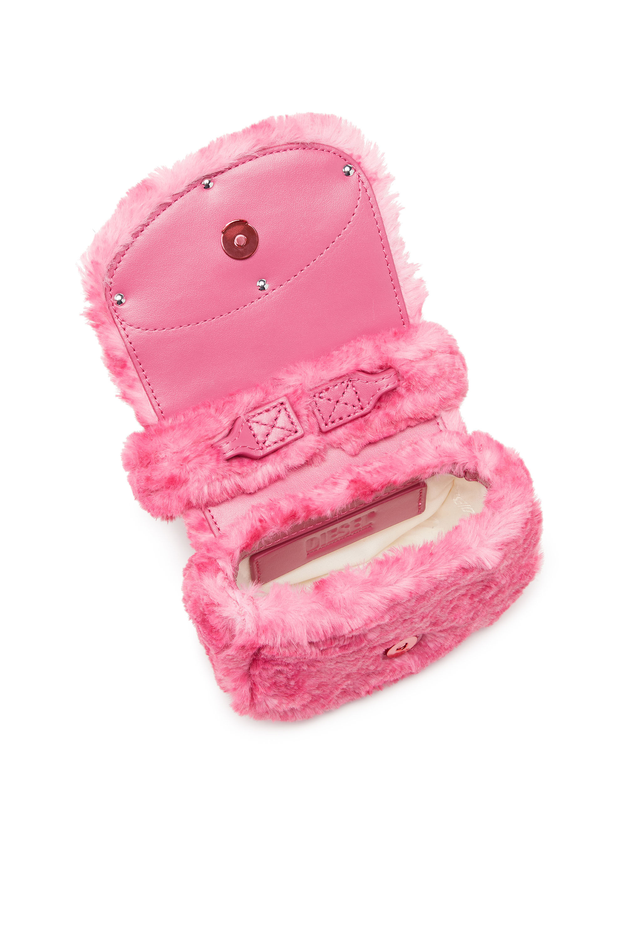 Diesel - 1DR XS, Female's 1DR Xs-Fluffy iconic mini bag in ピンク / ホワイト - 4