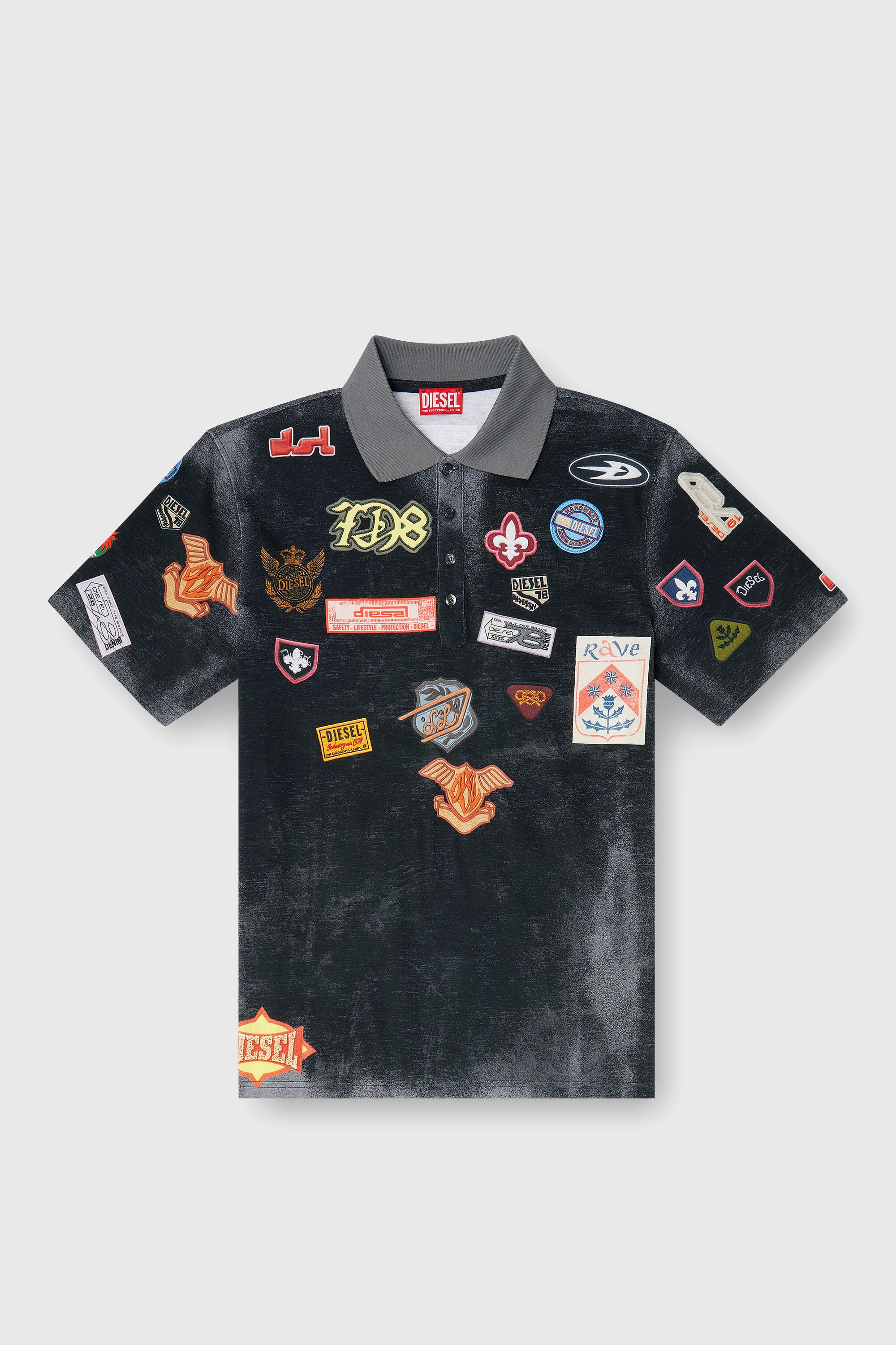 Diesel - T-REJUST-PATCHES, Male's ポロシャツ in ブラック - 2