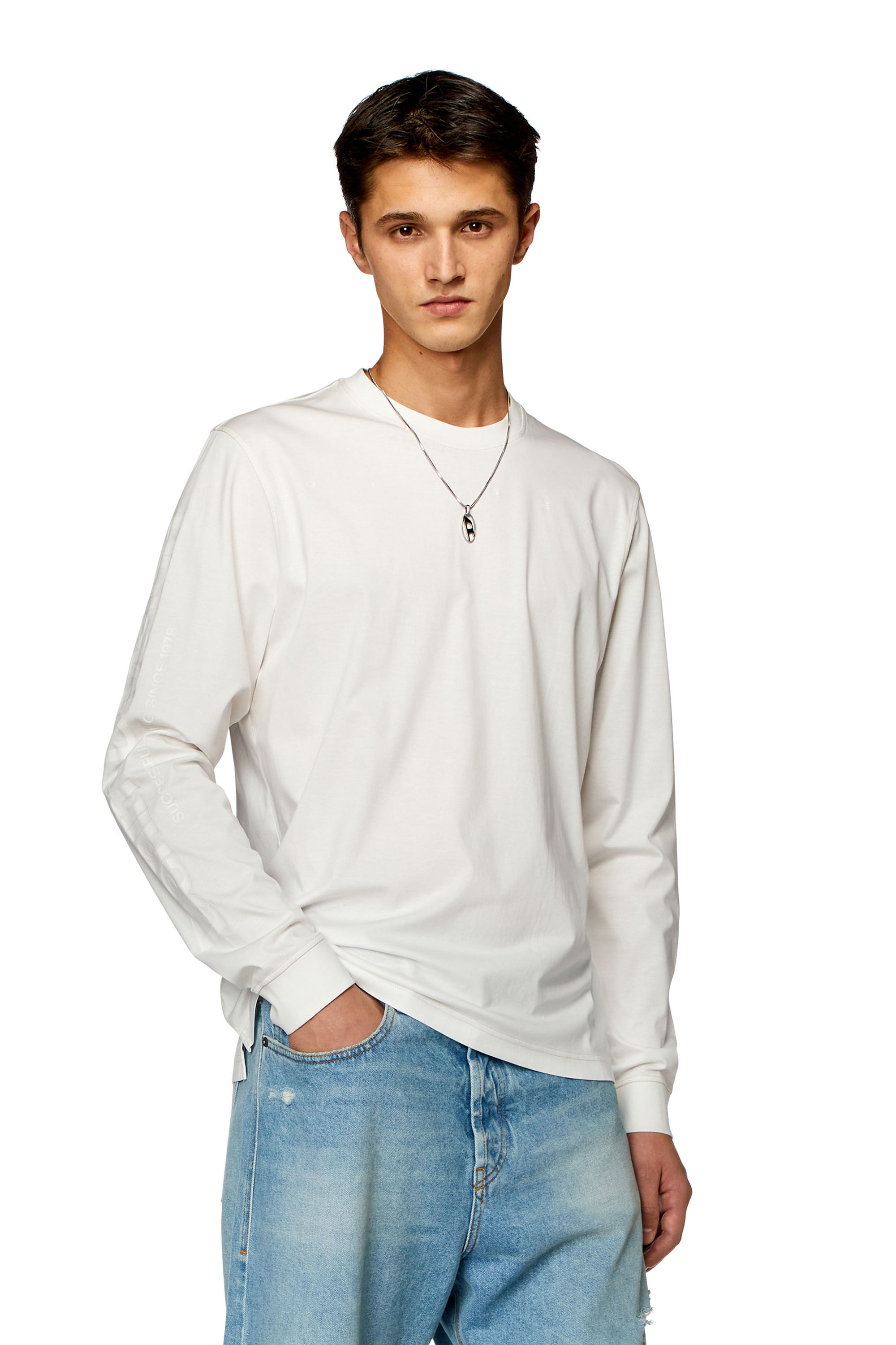 T-MUST-LS-SLITS-N2 Tシャツ 長袖｜ホワイト｜メンズ｜DIESEL