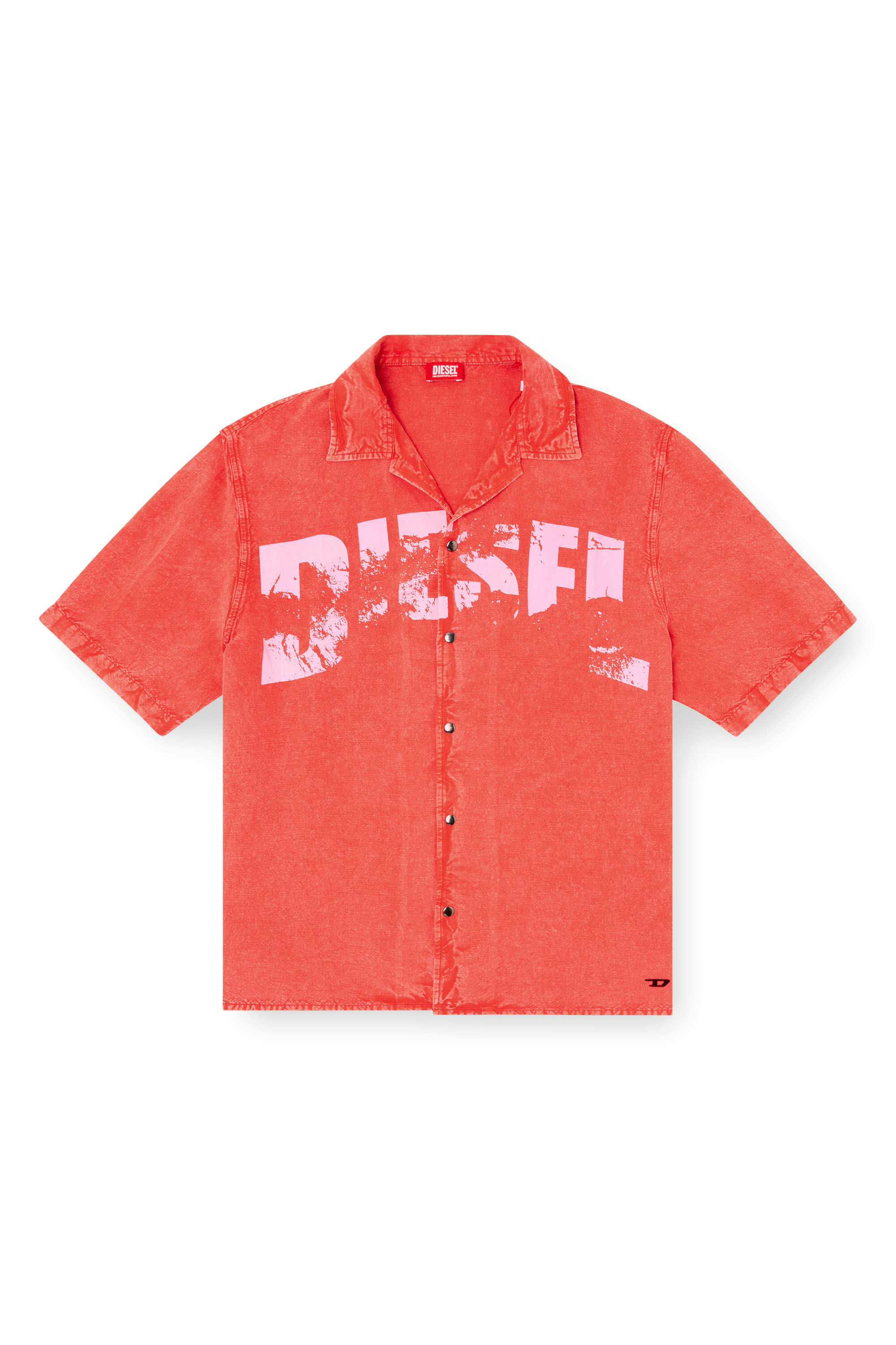 Diesel - CHARLES-D-POP, Male's Beach shirt in linen blend in レッド - 4