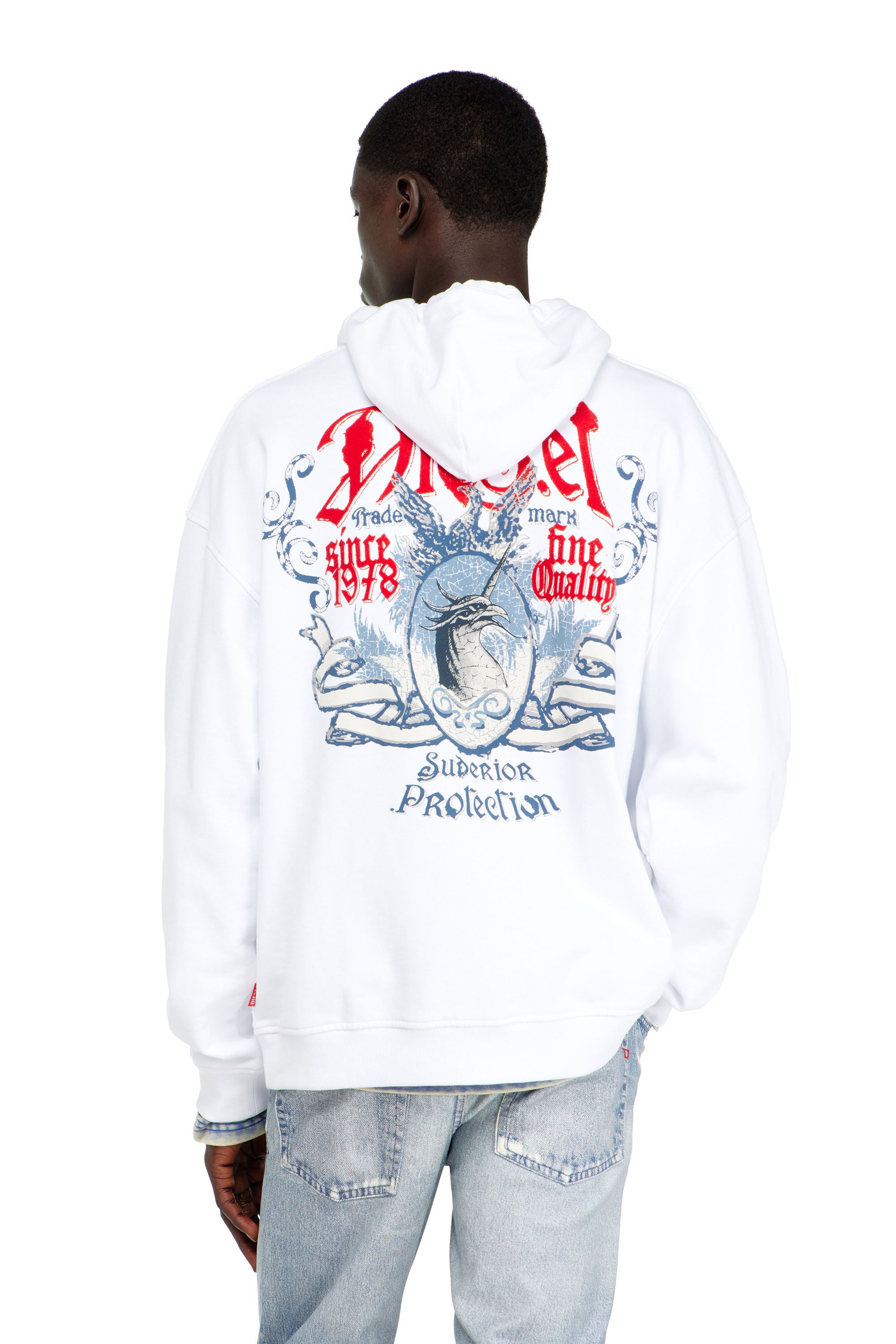 Diesel - S-BOXT-HOOD-AA2, Male's プルオーバーパーカー in ホワイト - 4