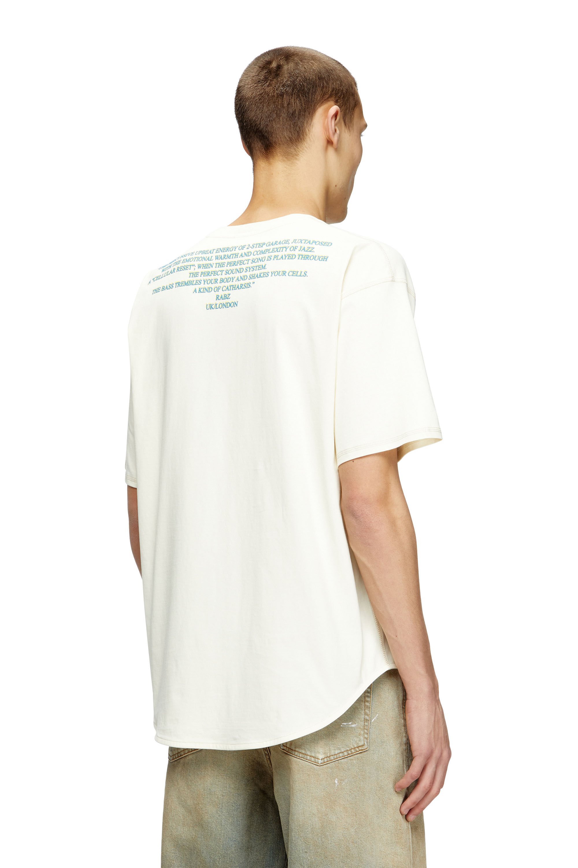 Diesel - T-BIX-AA, Unisex's T-shirt with lyrics print in ホワイト - 4