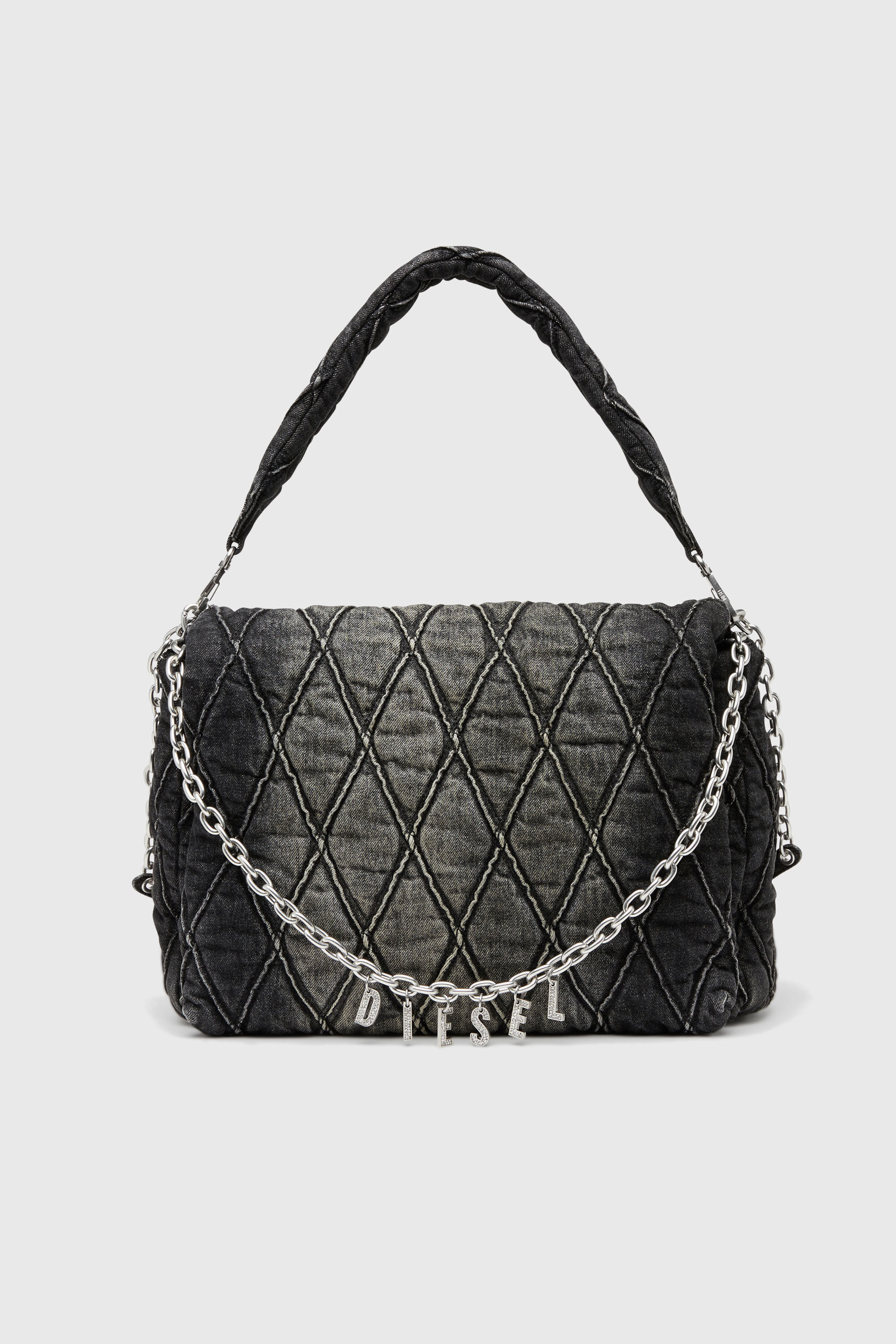 Diesel ウィメンズ バッグ Charm-D Shoulder L bag キルト デニム