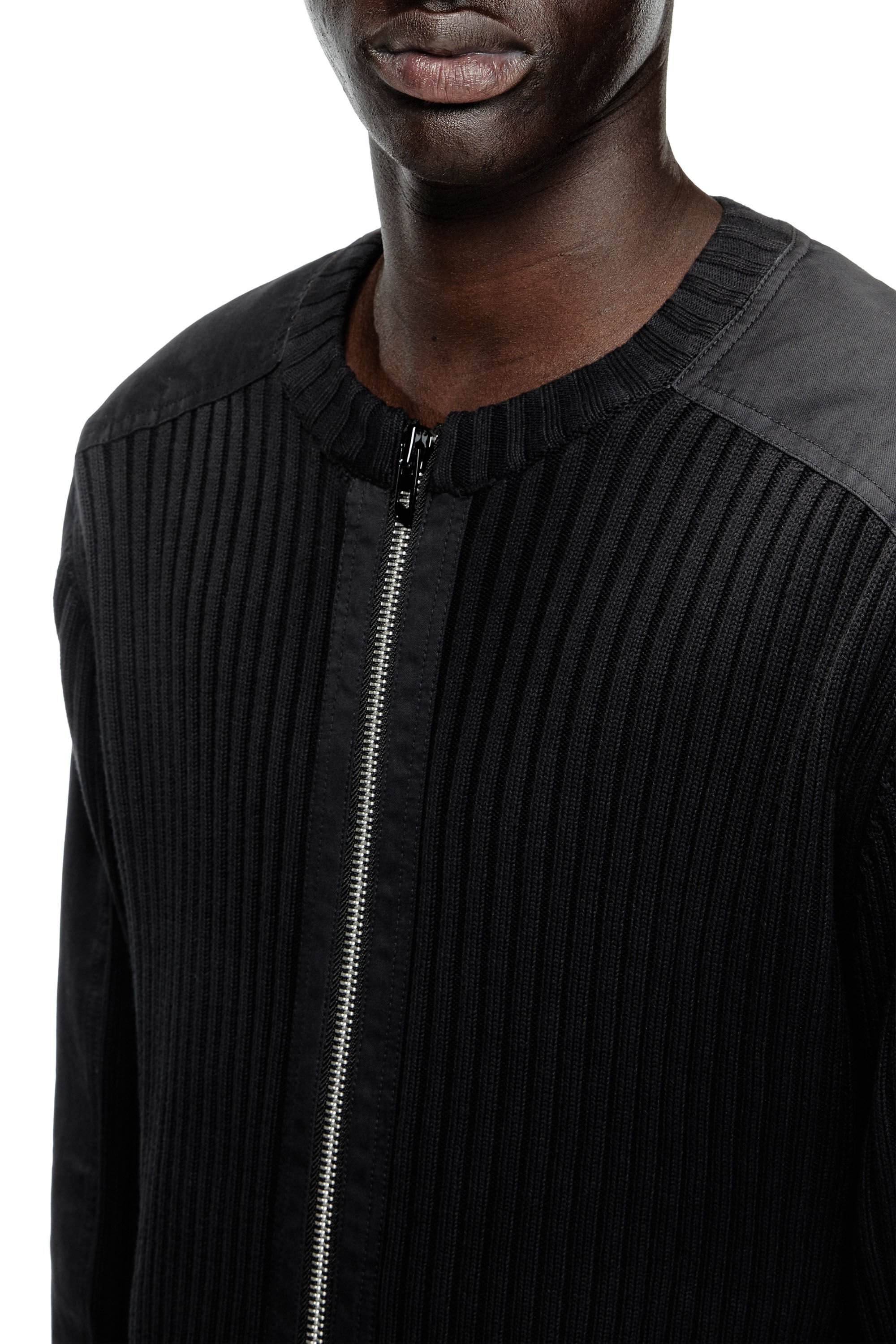 Diesel - K-MATTY, Male's Zipped cardigan with utilitarian panels in ブラック - 4