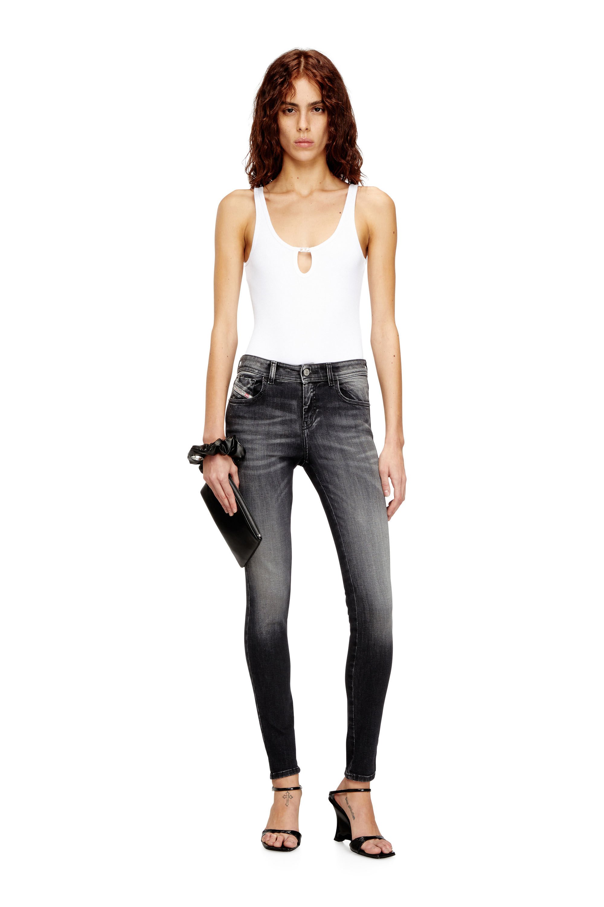 Diesel - Female's Skinny Jeans 2017 Slandy 09K97, ブラック/ダークグレー - 1