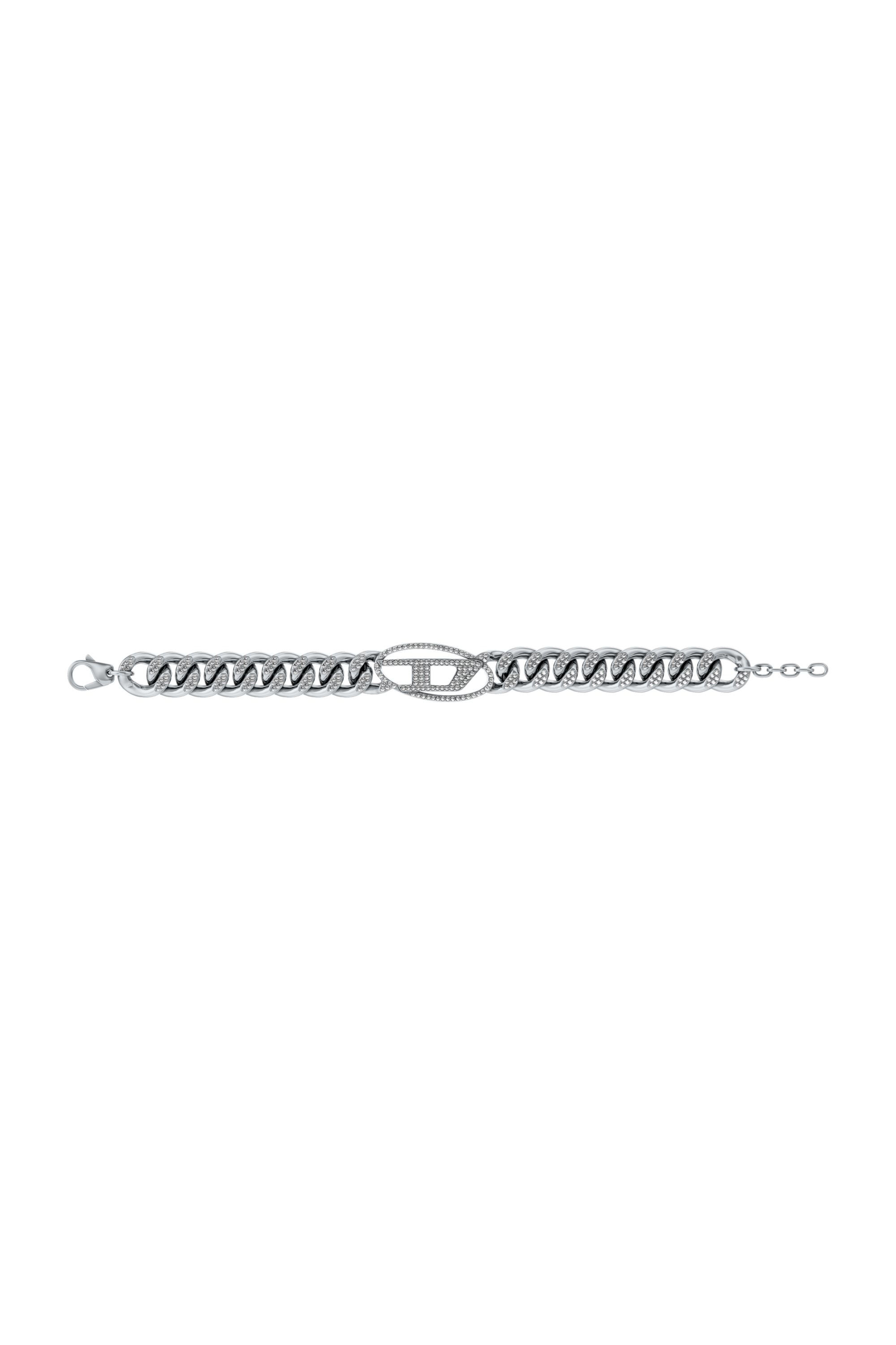Diesel - DX1707040 JEWELLERY, Unisex's Stainless steel Oval D glitz chain bracelet in シルバー - 4