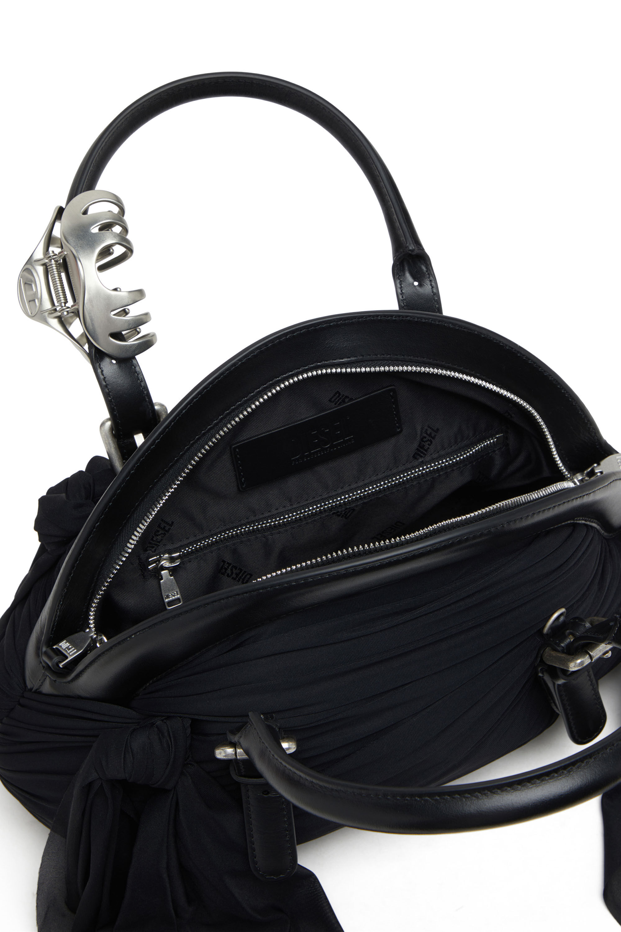 Diesel - TRASH-D TOP HANDLE, Female's Bandana handbag in jersey and leather in null - 4