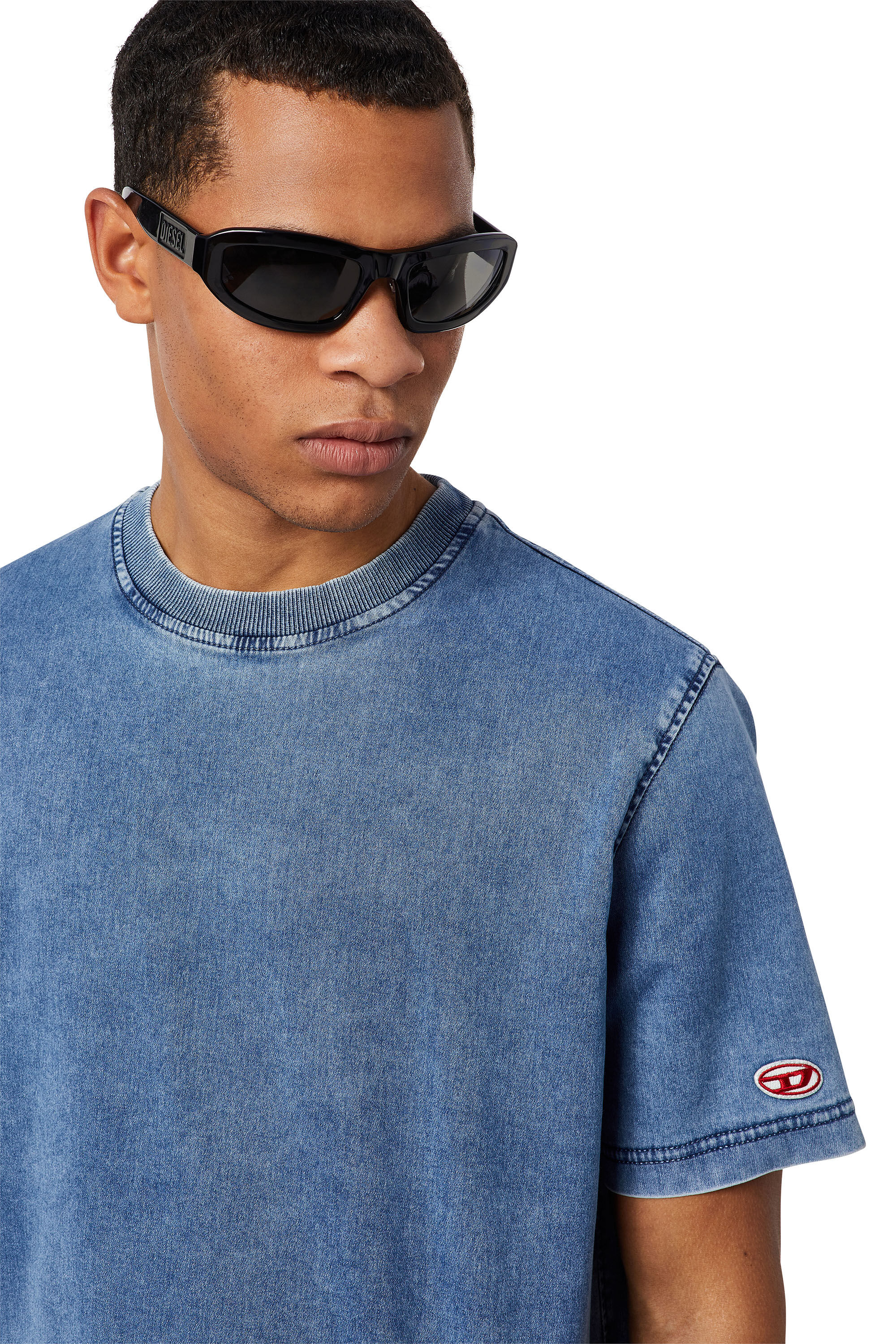 Diesel - D-BIGGOR TRACK DENIM T-SHIRT, ライトブルー - Image 4