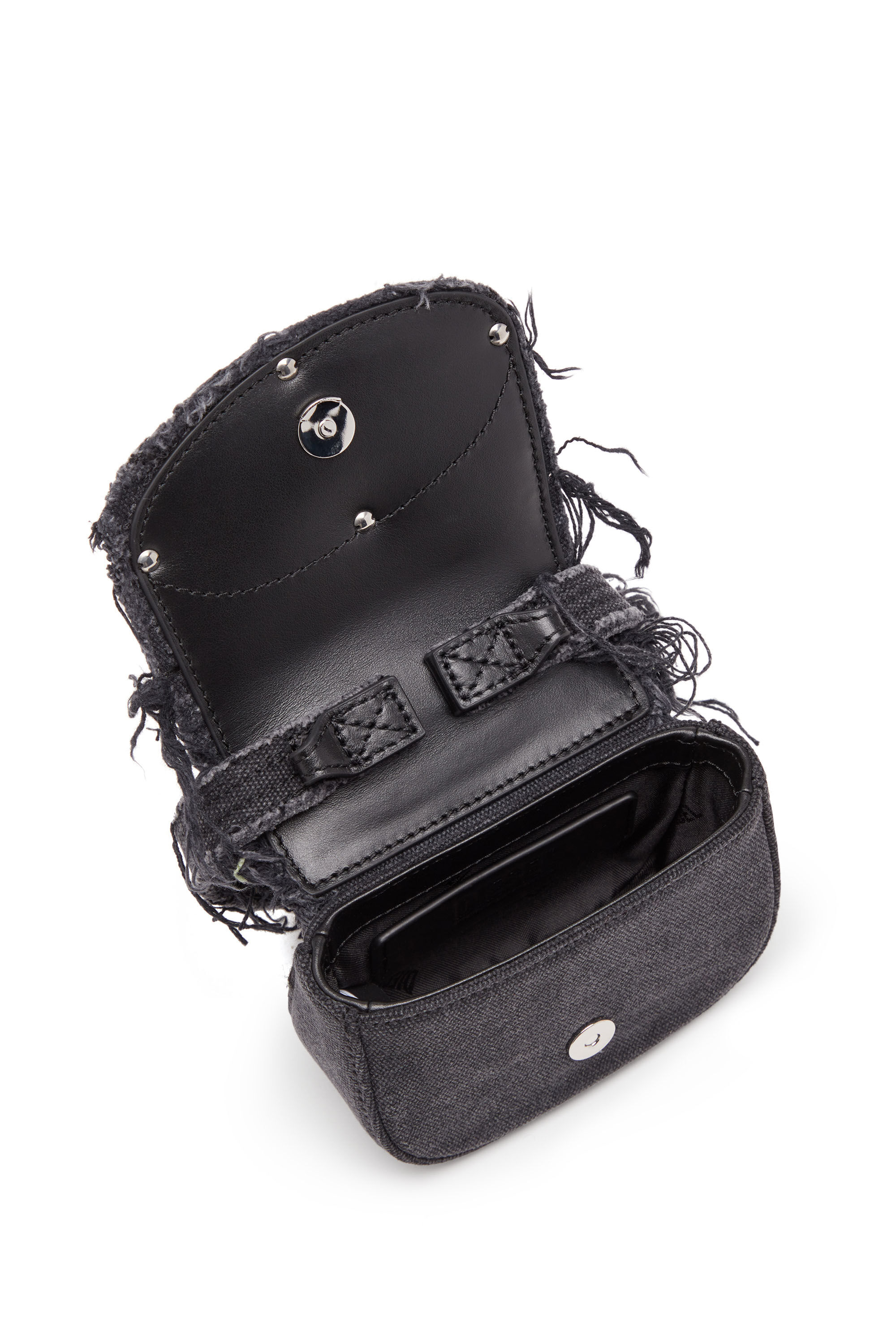Diesel - 1DR XS, Female's 1DR XS-Iconic mini bag in canvas and leather in ブラック - 5
