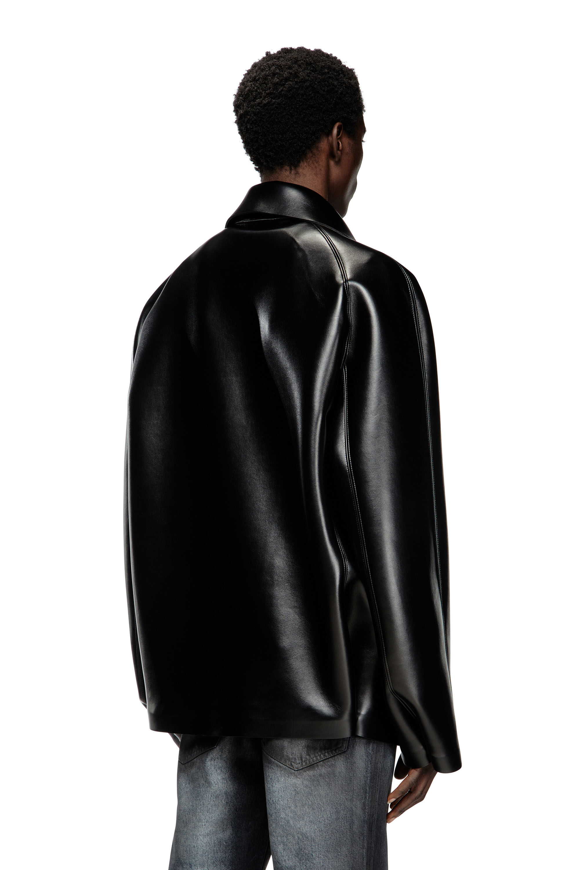 J-MARKUS Oversized neoprene-bonded tailored jacket｜ブラック