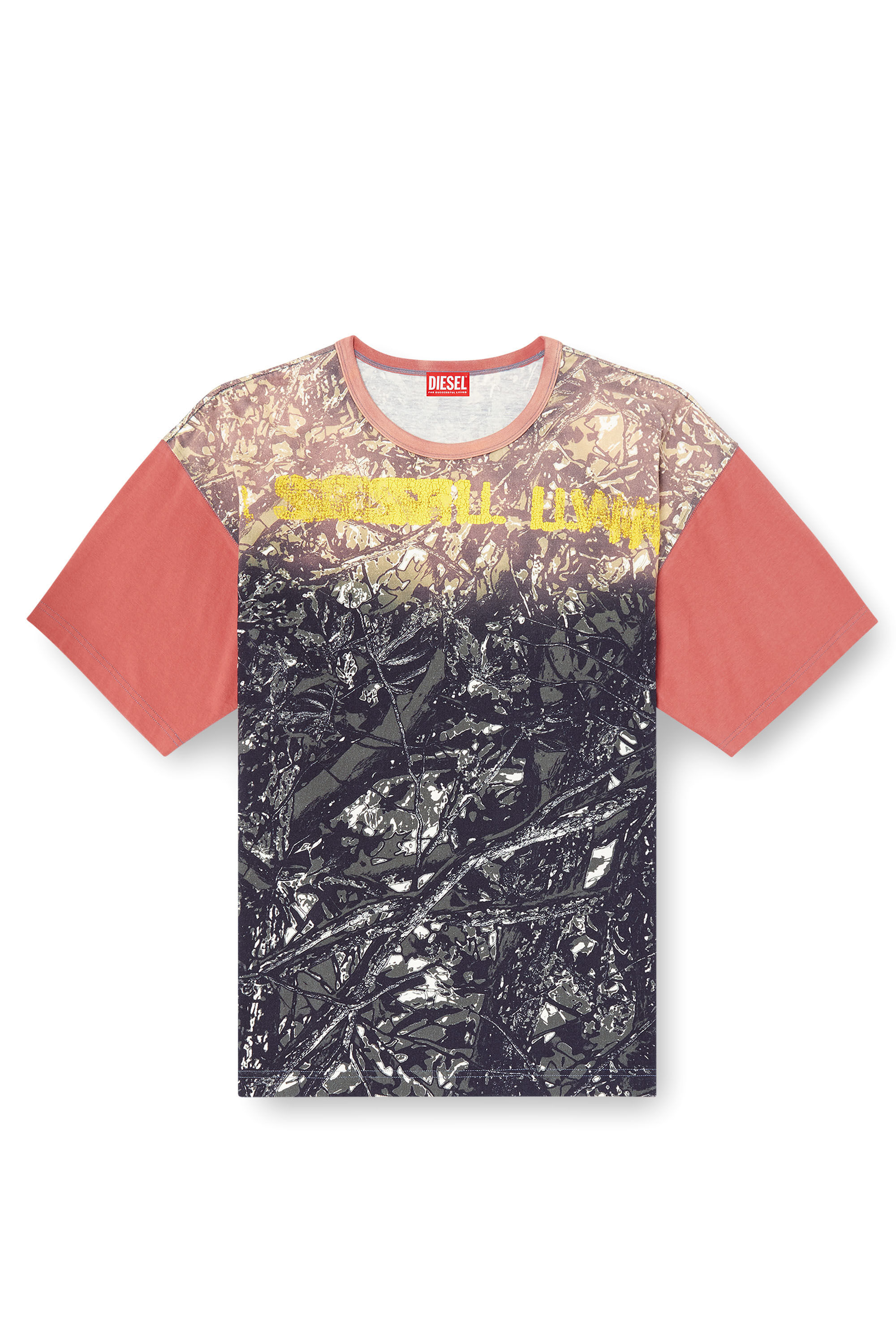 Diesel - T-BOXT-CAMOU, Male's T-shirt with glitch camo print in ブラック/グリーン - 2