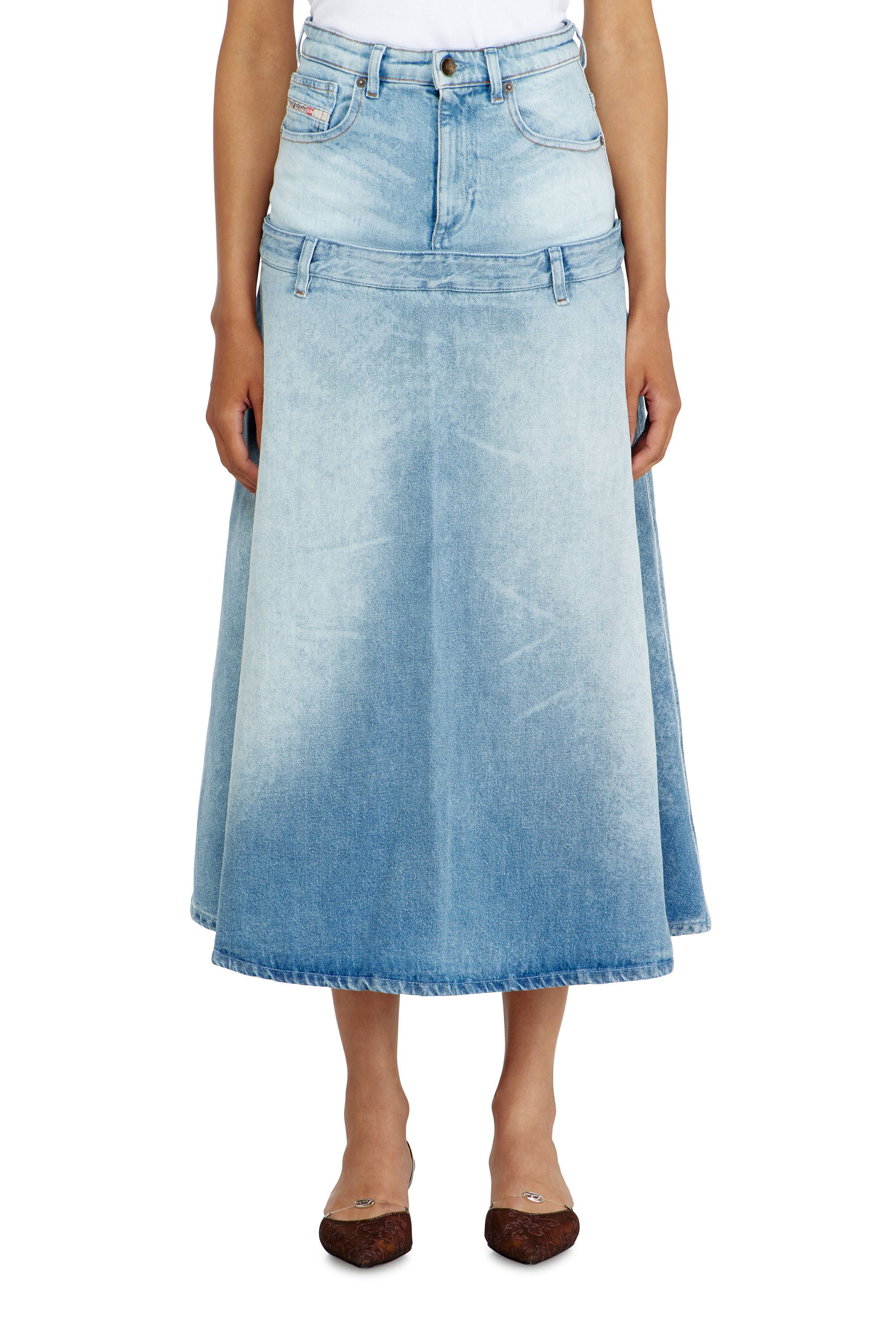 DIESEL春夏ワンピース　デニム　スカート DE-VORYA-S デニムスカート｜ブルー｜ウィメンズ｜DIESEL