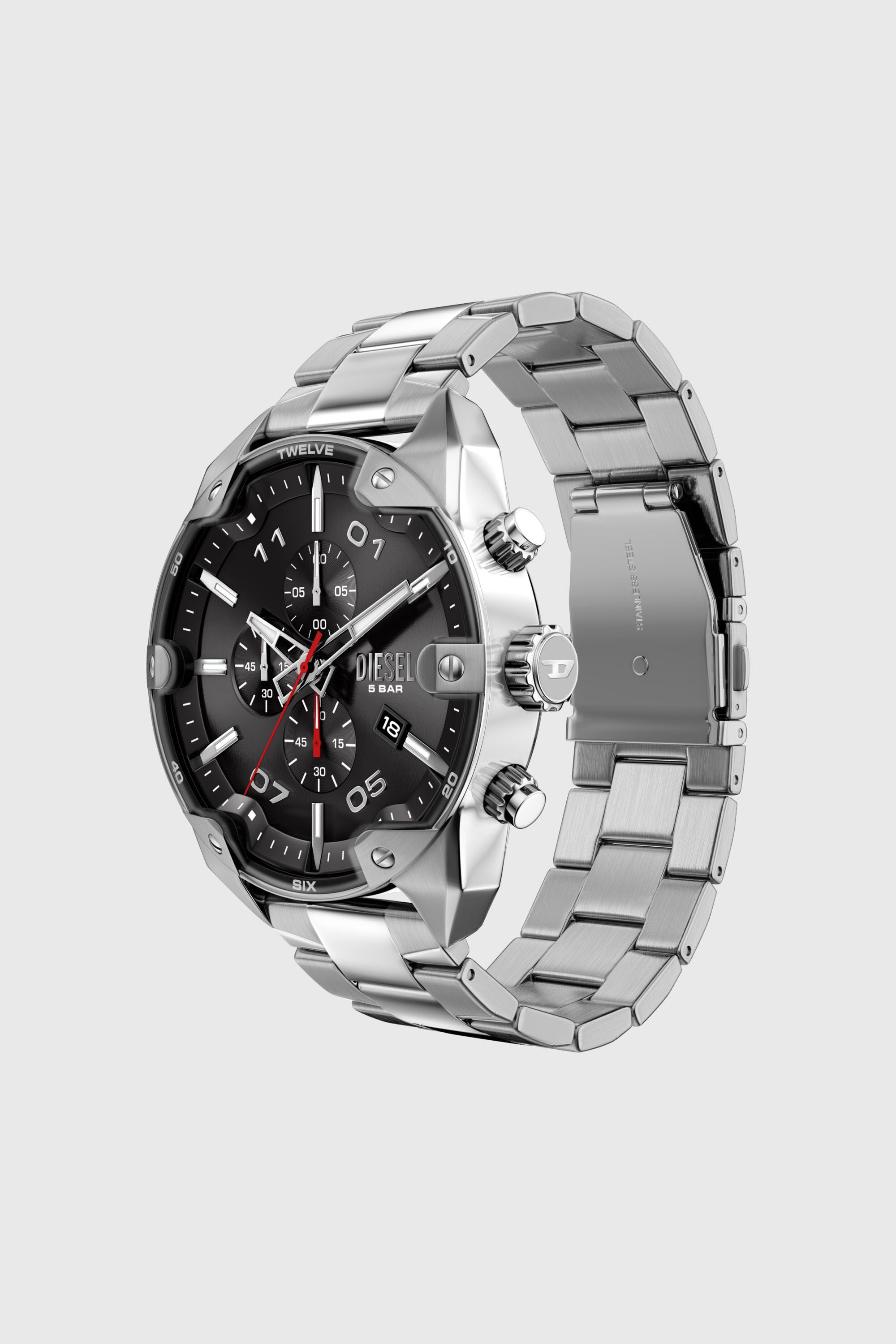 Diesel - DZ4709 WATCH, Male's Spiked Stainless Steel Watch in シルバー - 7