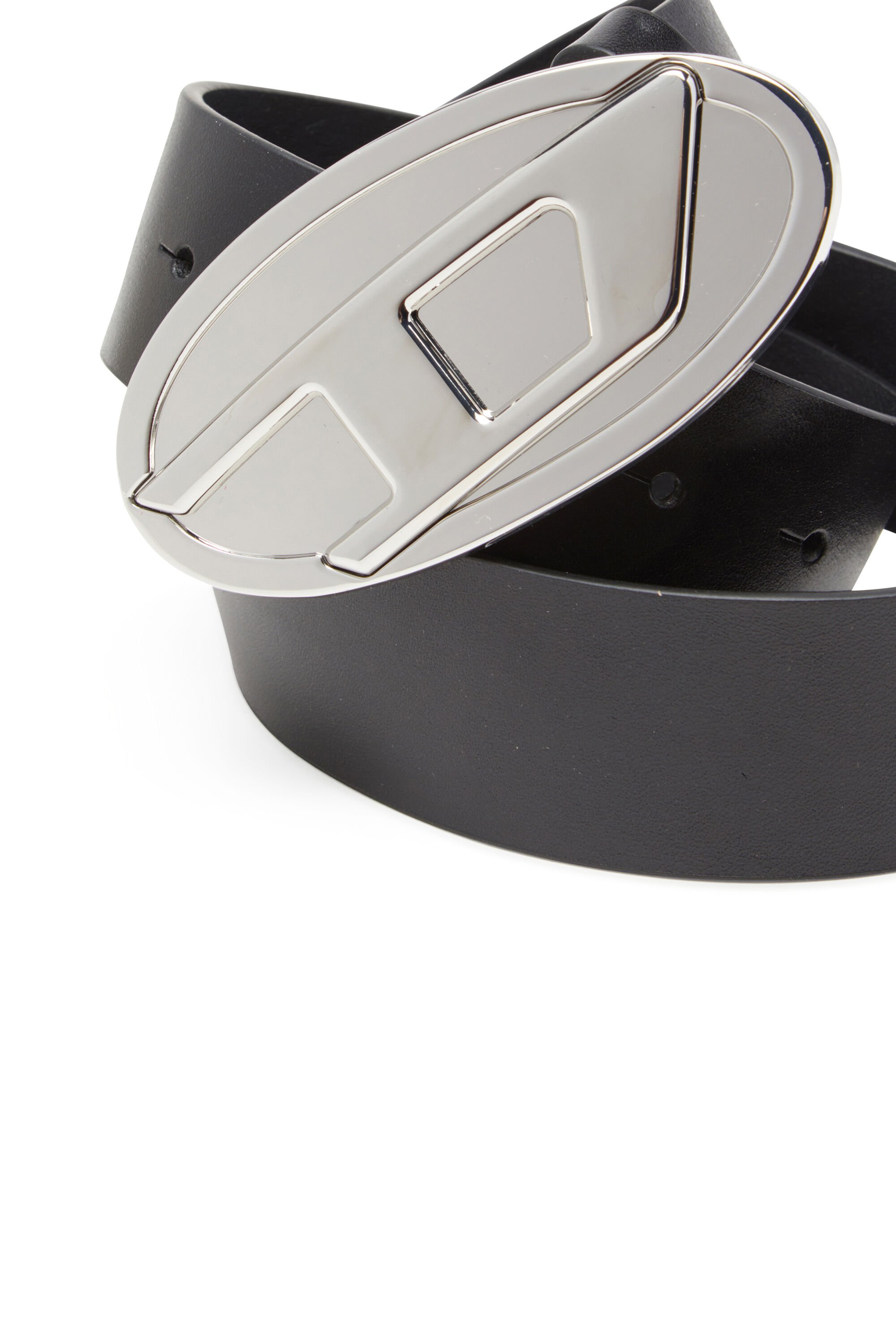Diesel - B-1DR 2.0, Female's 4cm leather belt with Oval D plaque in ブラック - 3