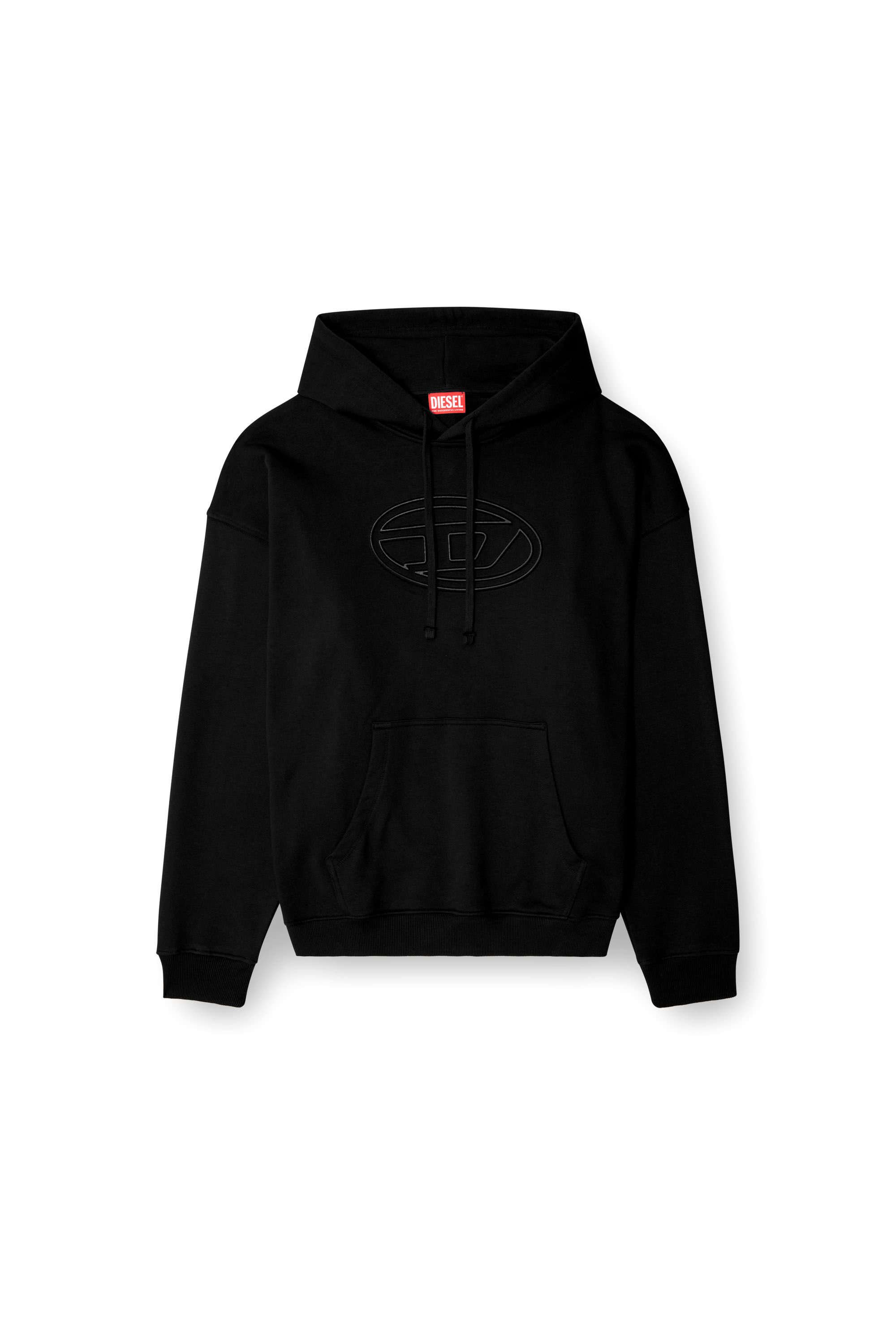 Diesel - S-UMMER-BIGOVAL, Male's Hoodie with embossed Oval D in ブラック - 2