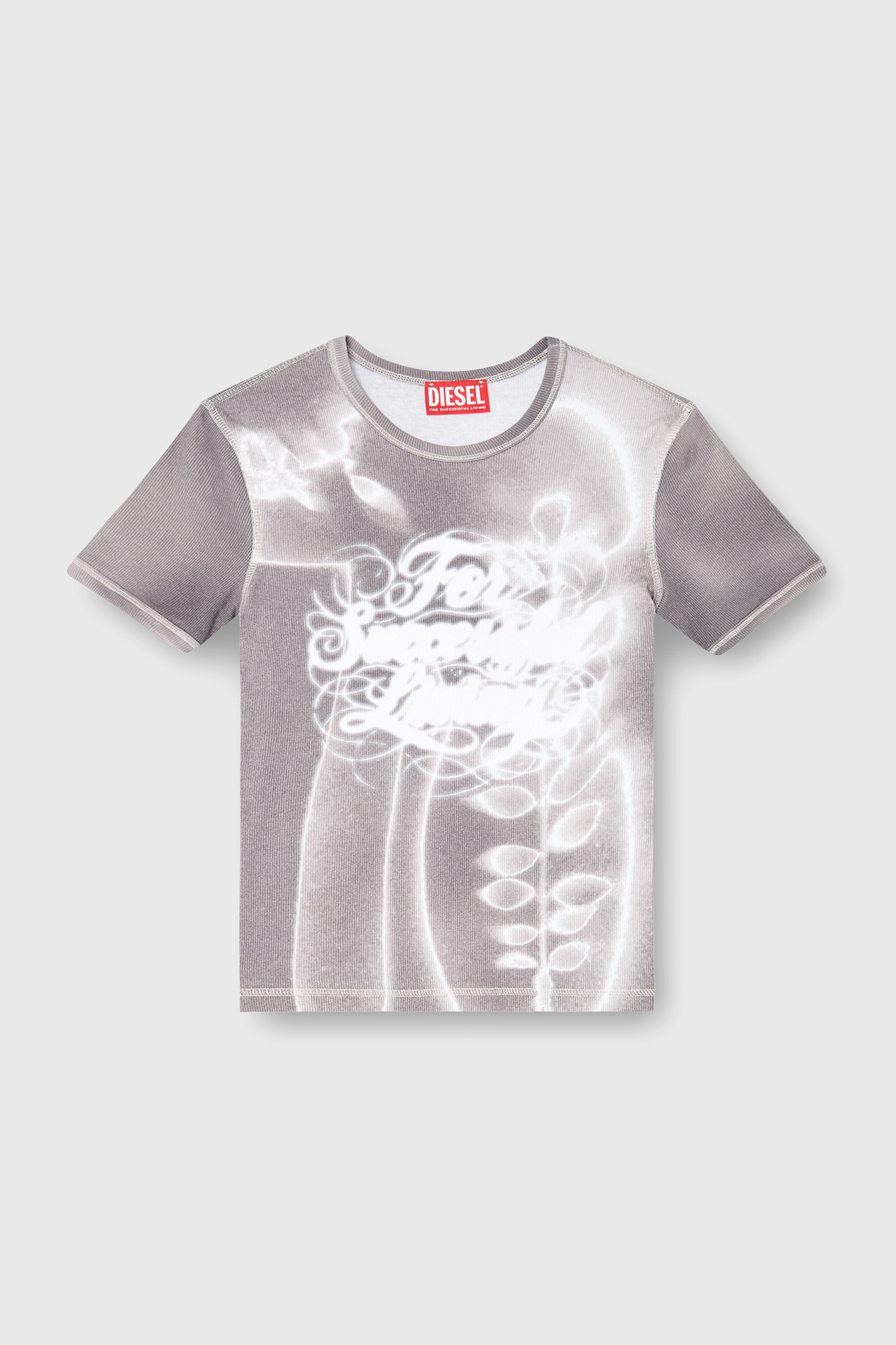 Diesel - T-ELE-LONG-AA4, Female's 半袖トップ in グレー - 2
