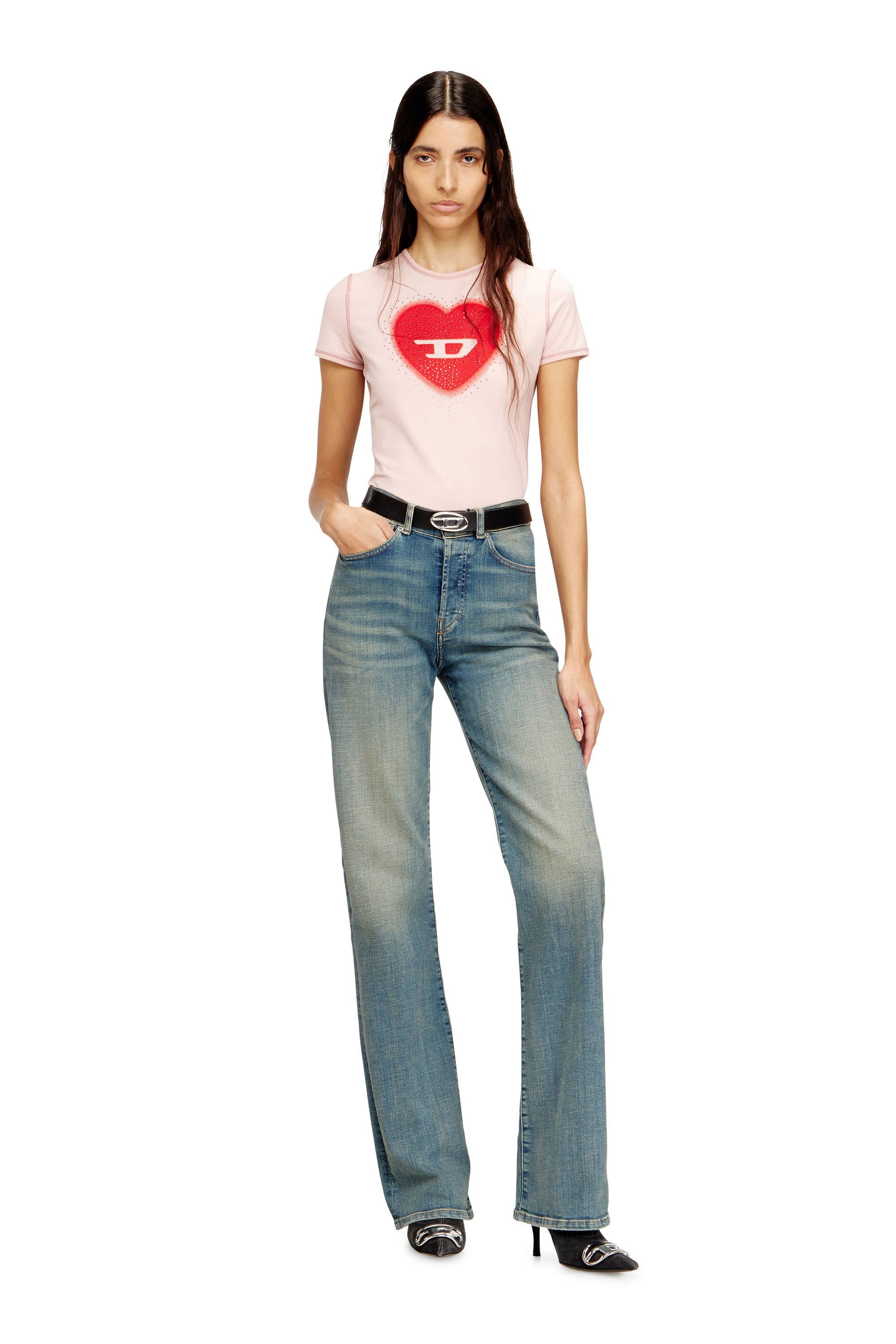 T-UNCUTIES-LONG-S5 Tシャツ｜ピンク｜ウィメンズ｜DIESEL