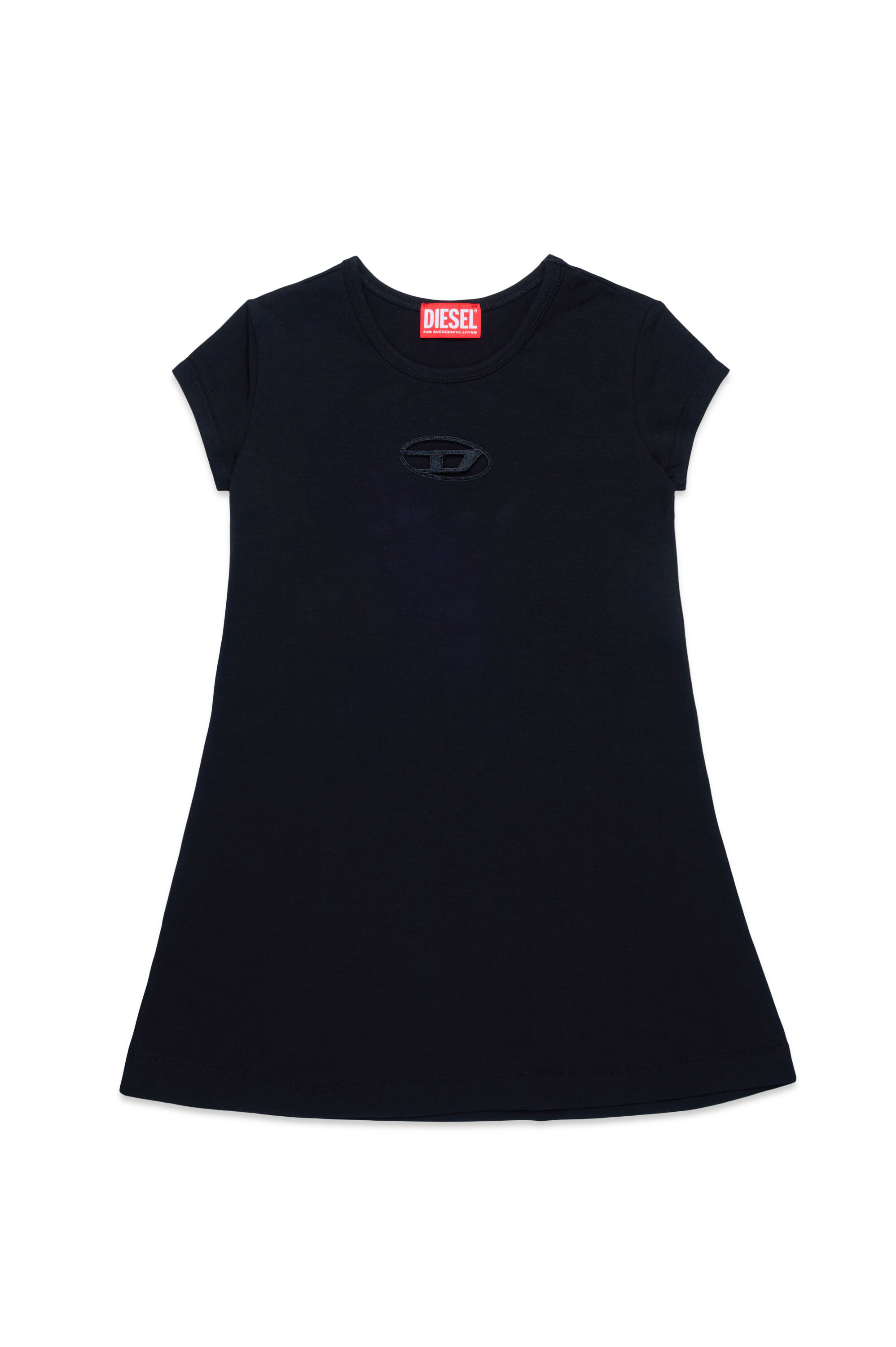 Diesel - DANGIELAM, Female's T-shirt dress with cut-out Oval D logo in ブラック - 1