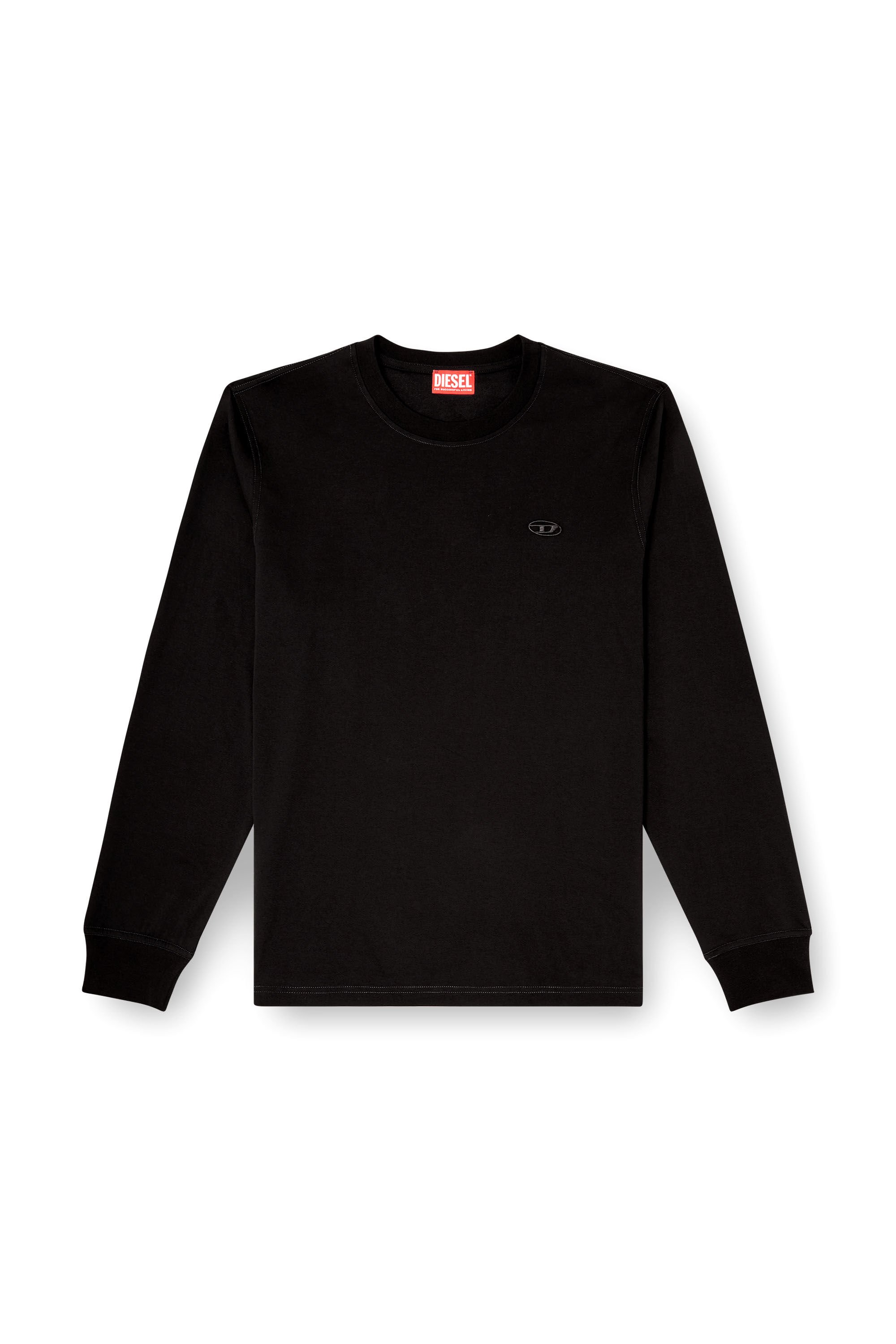 Diesel - T-ADJUST-LS-T1, Male's Cotton T-shirt with back graphic print in ブラック - 2