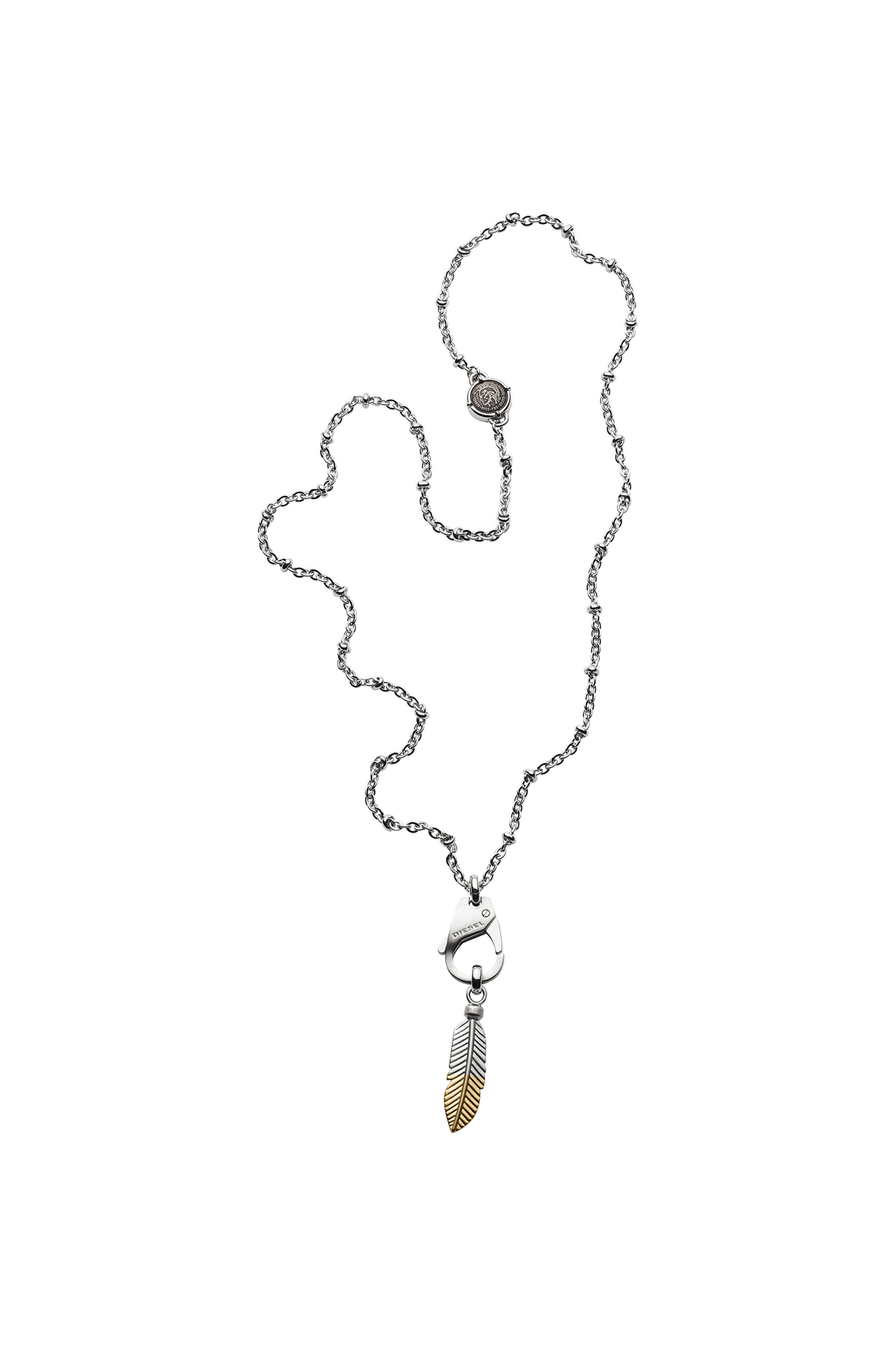 Diesel - DX1204, Male's Feather pendant stainless steel necklace in シルバー - 1