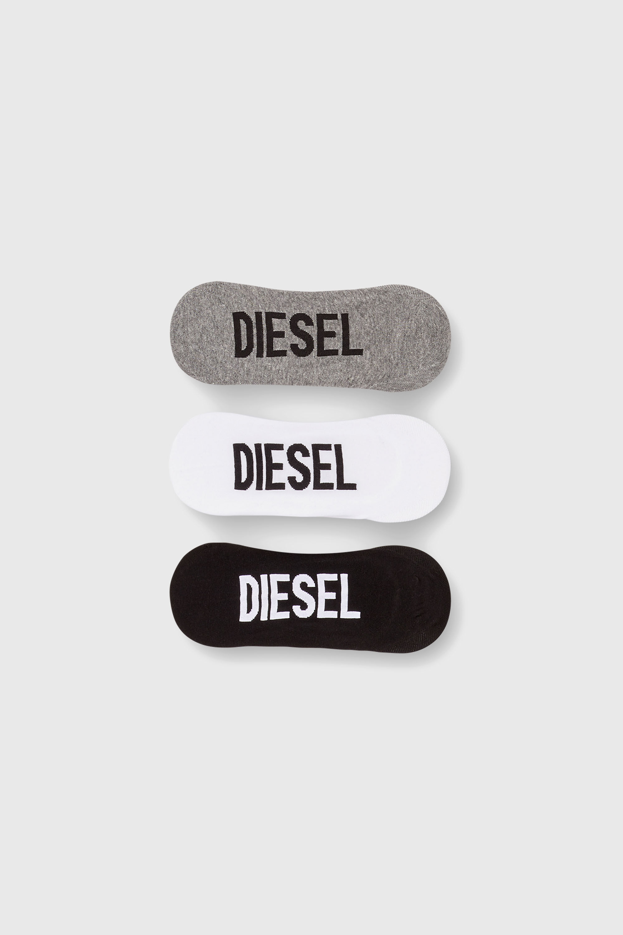 Diesel - SKM-HIDEPAT-THREEPACK, Male's フットカバー3足セット in ホワイト/ブラック - 1