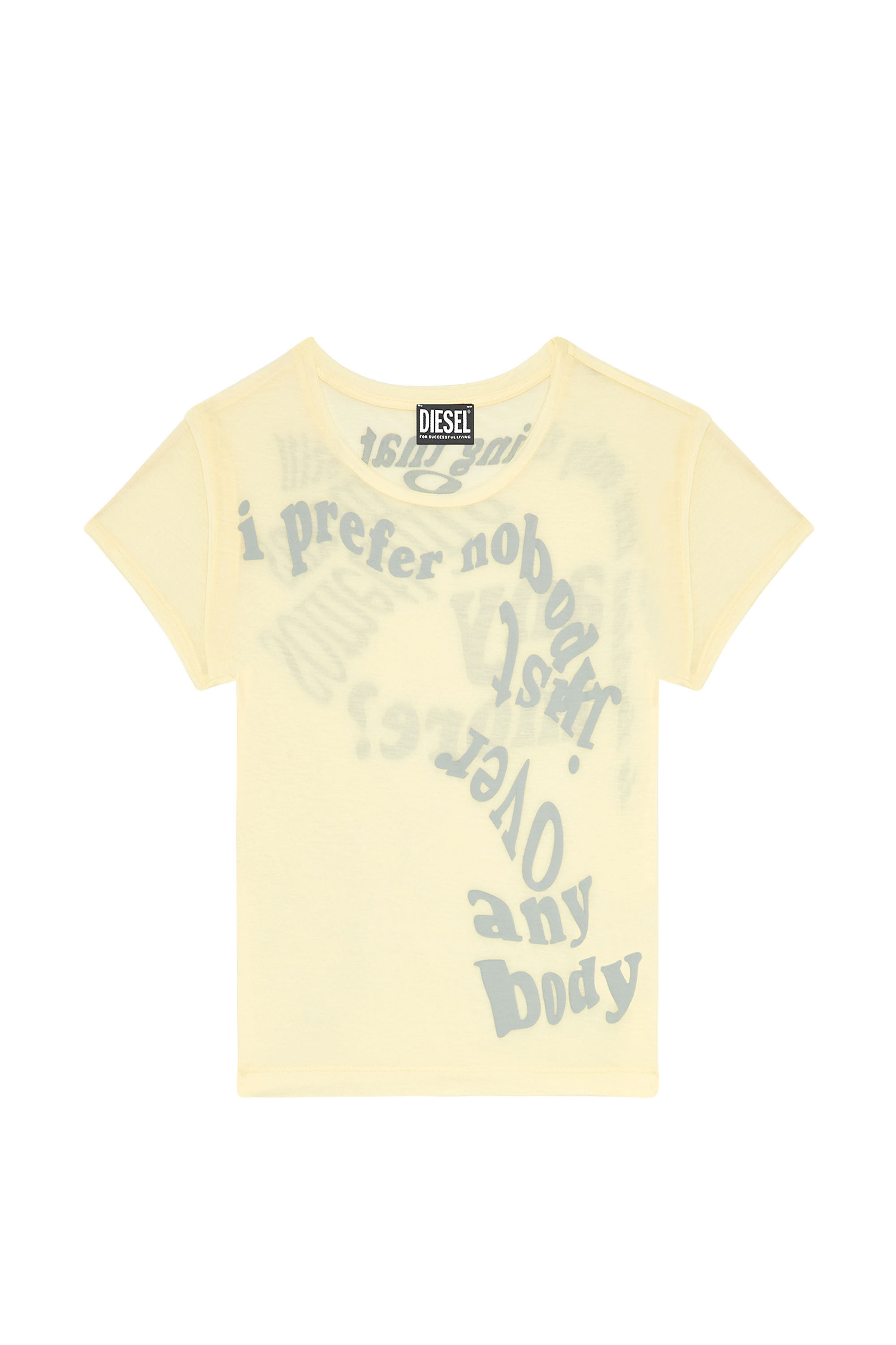 Diesel - T-UNCUTIE-RAW, Female's 半袖 Tシャツ トップス in Yellow - 2