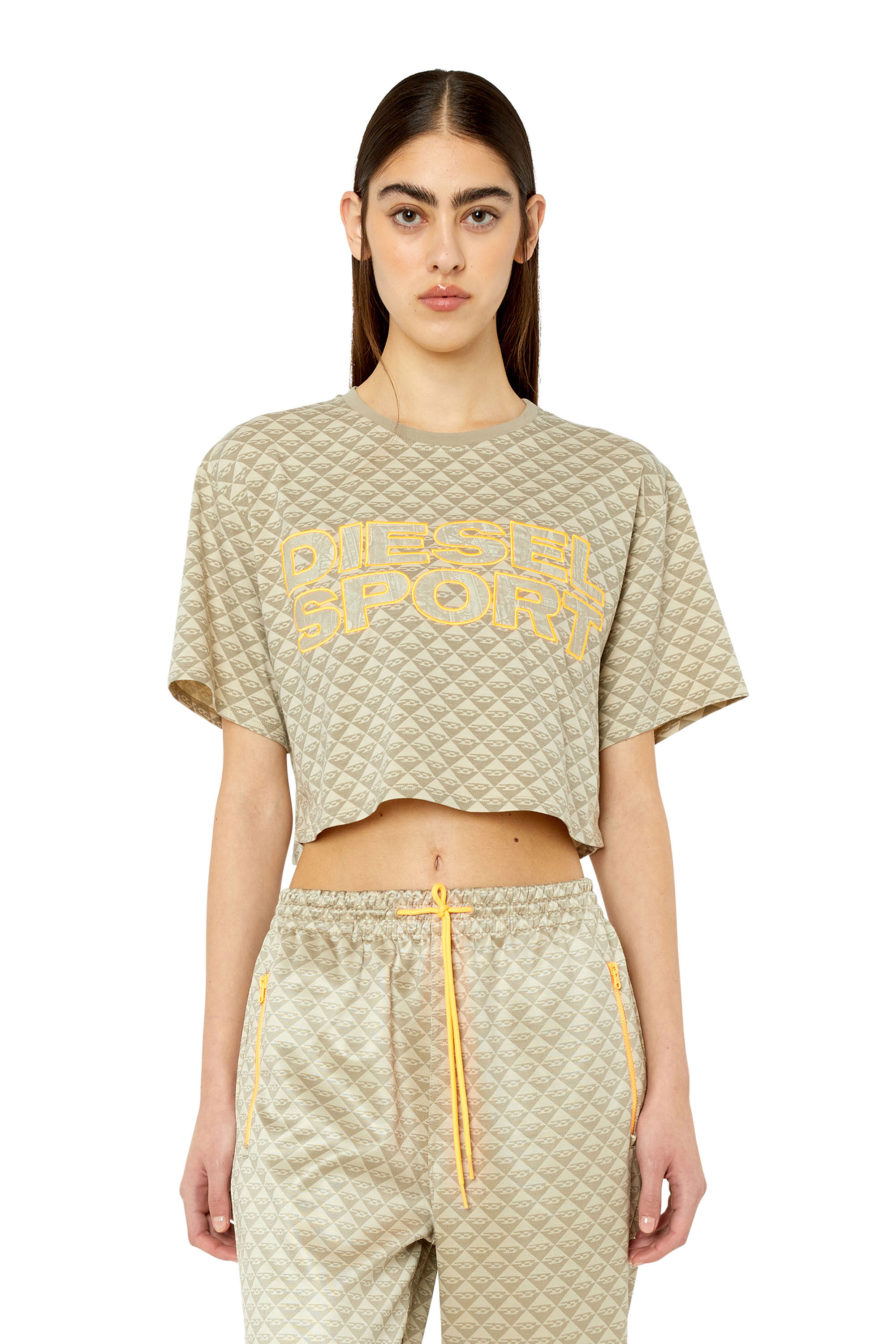 Diesel - AWTEE-MIMI-HT24, Female's モノグラム Tシャツ スポーツ in ベージュ - 3