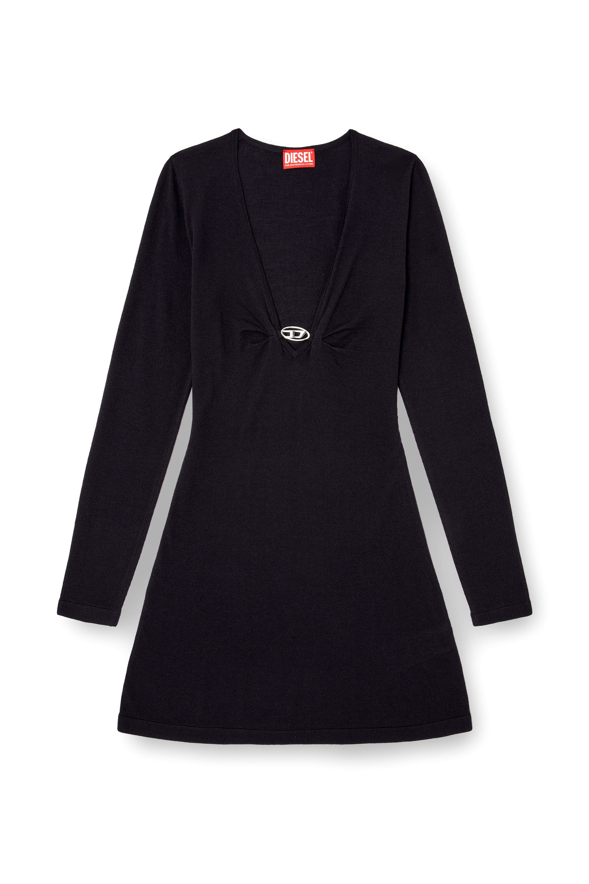 Diesel - M-PLACKY, Female's Long sleeved knitted dress in ダークブルー - 2