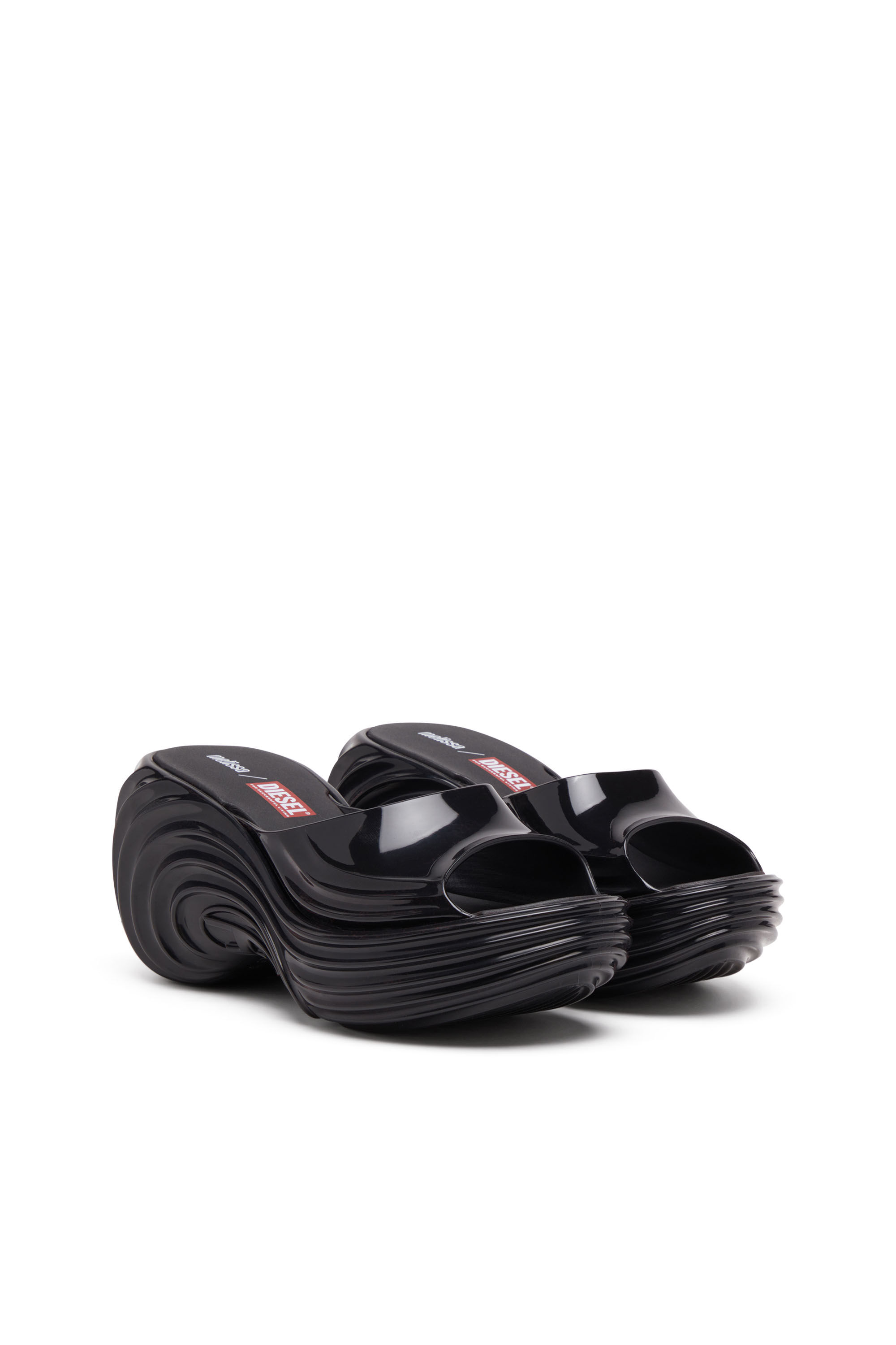 DIESEL x Melissa クァンタム・プラットフォーム 厚底サンダル MELISSA QUANTUM PLATFORM Platform mule in Melflex®｜レッド