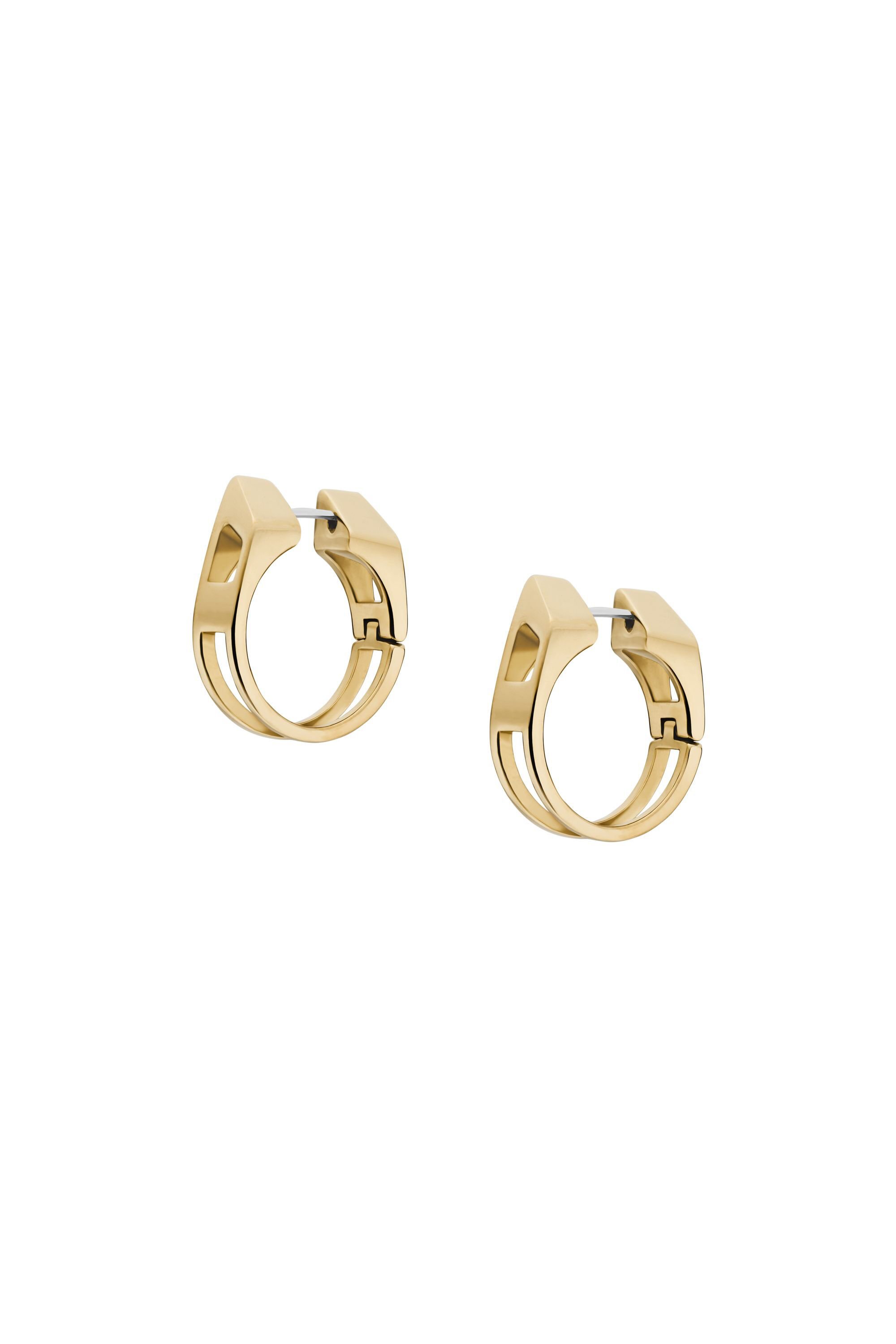 Diesel - DX1671710 JEWELLERY, Unisex's Gold-Tone Stainless Steel Hoop Earrings in ゴールド - 1