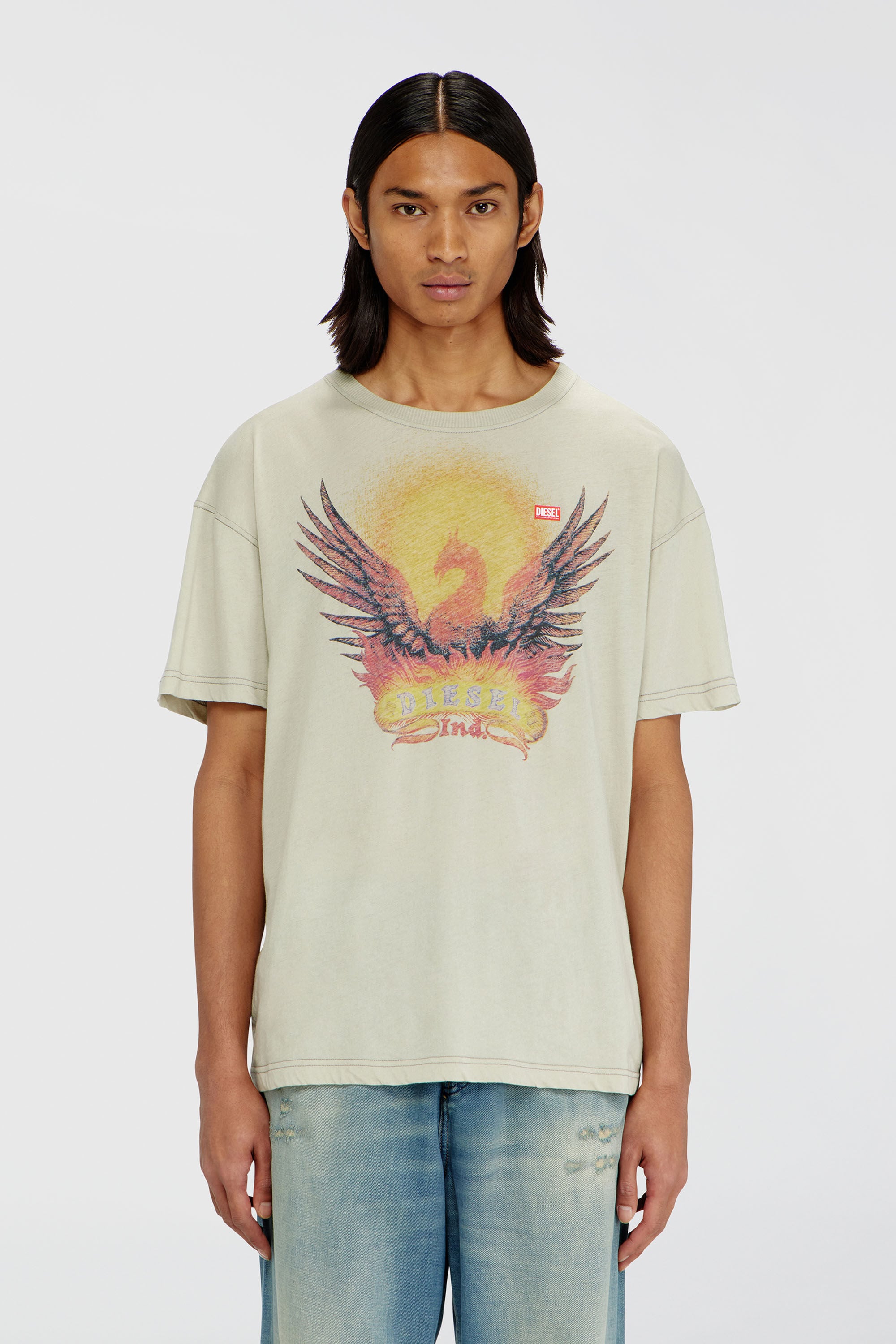 Diesel - T-NORM-AA1, Male's Tシャツ in ベージュ - 3