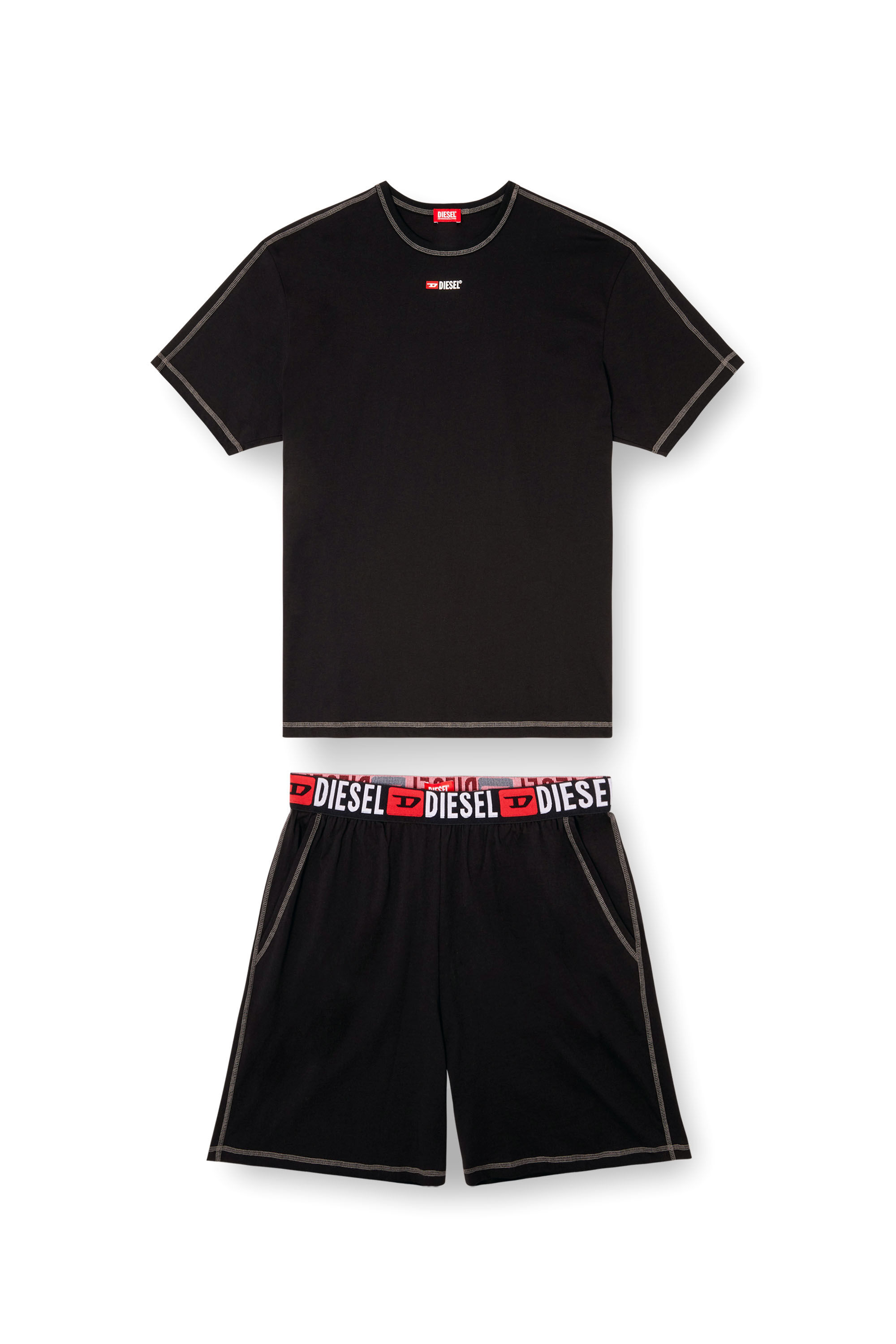 Diesel - SET-ADAM-D-CORE, Male's Short Pajamas in cotton jersey in ブラック - 2