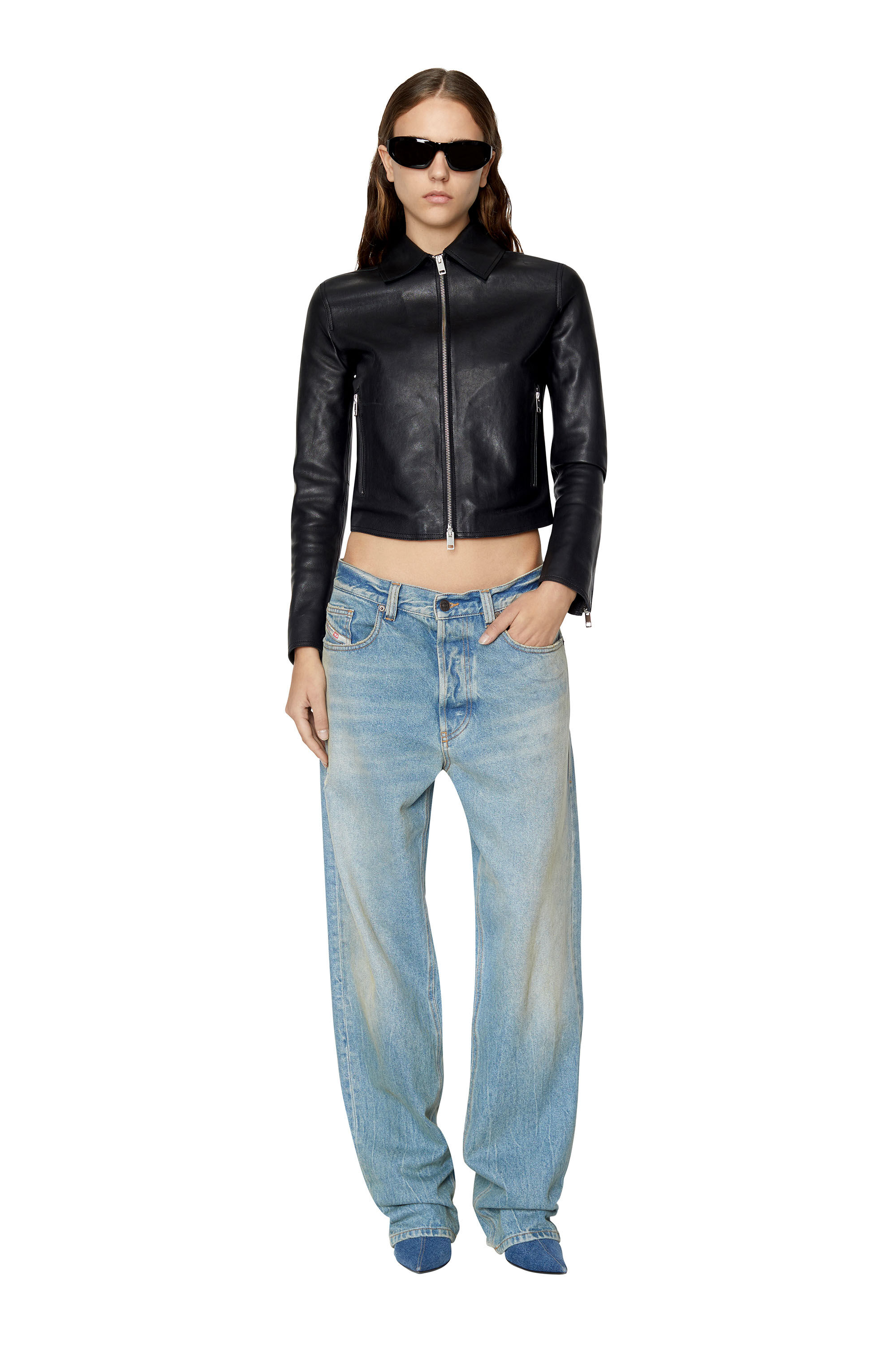 Diesel - L-MELIA-NW, Female's レザー ジャケット in ブラック - 1