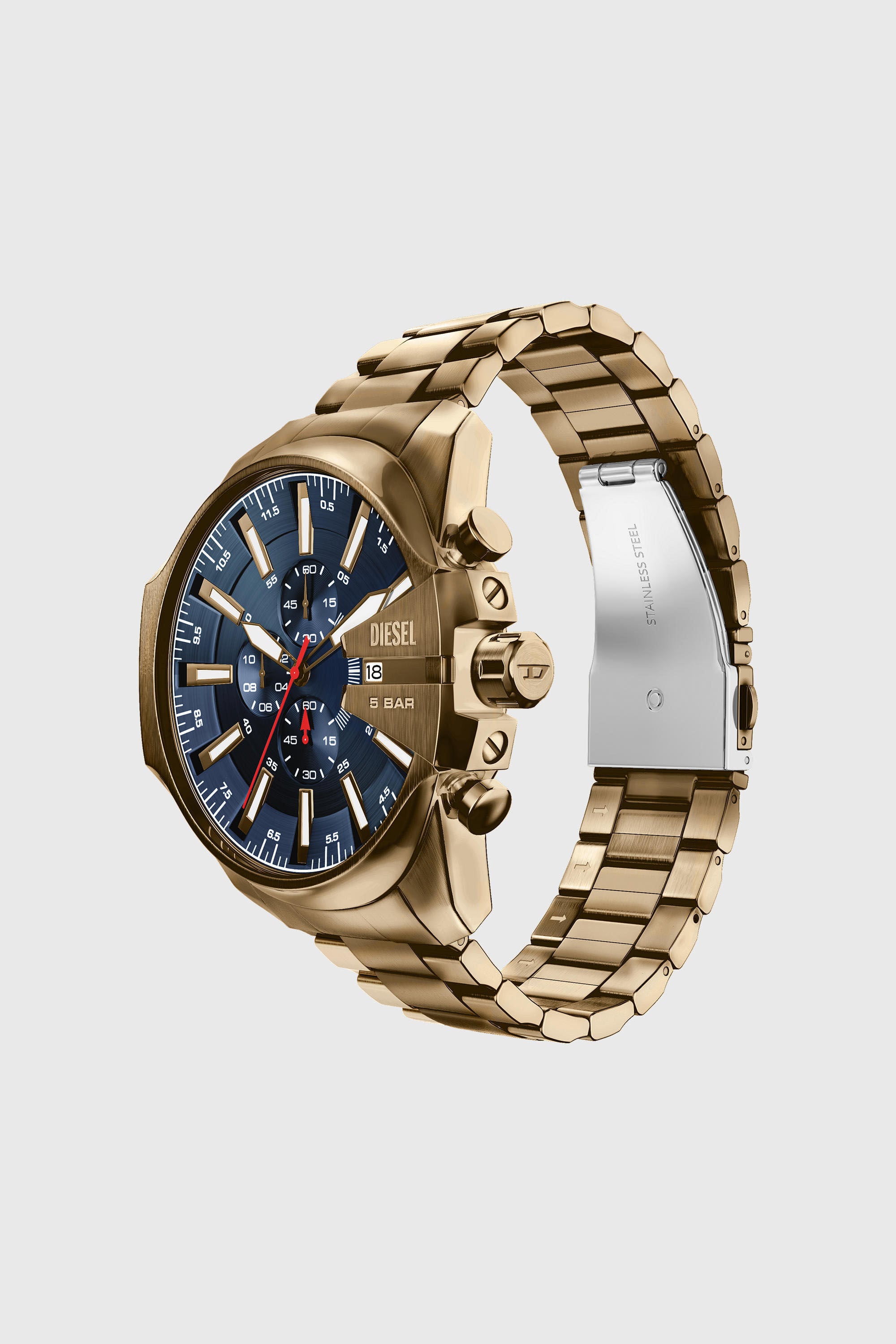 Diesel - DZ4736 WATCH, Male's Mega Chief Slim antique gold-tone stainless steel watch in ゴールド - 5