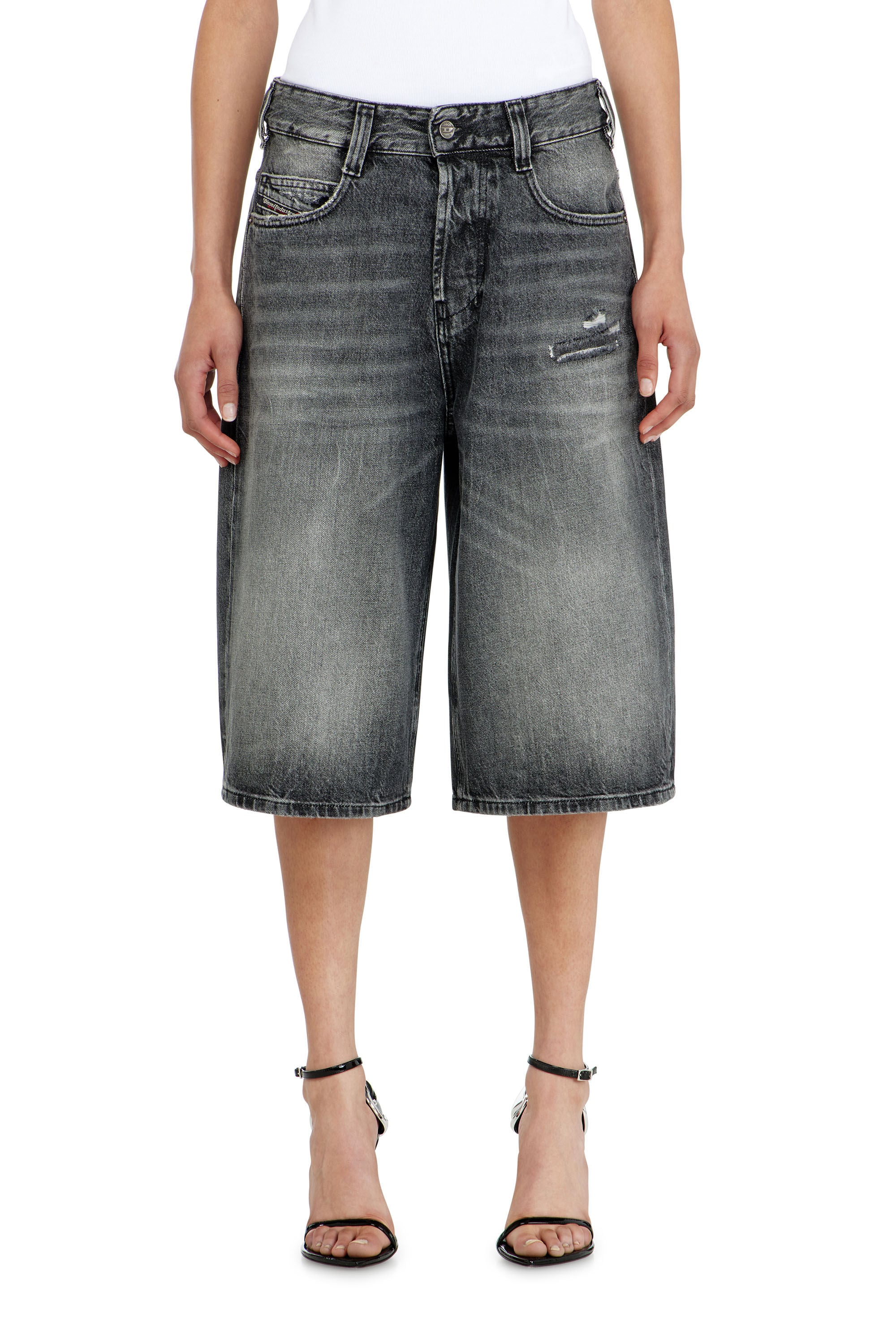 Diesel - D-ENIM-M-SHORT, Unisex's デニムショートパンツ in グレー - 5