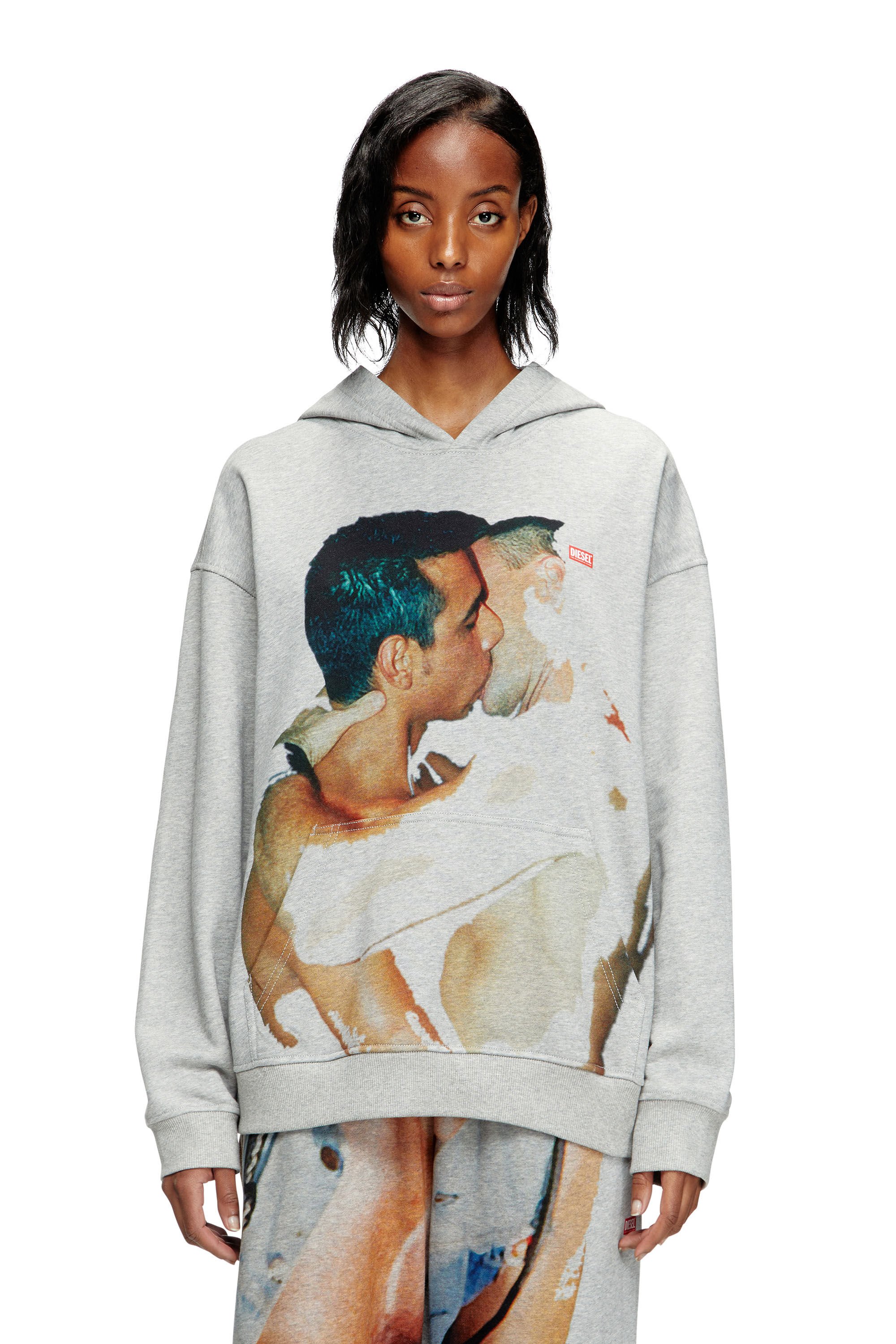 Diesel - PR-S-BOXT-HOOD-TOM25, Unisex's Hoodie with graphic print in グレー - 5