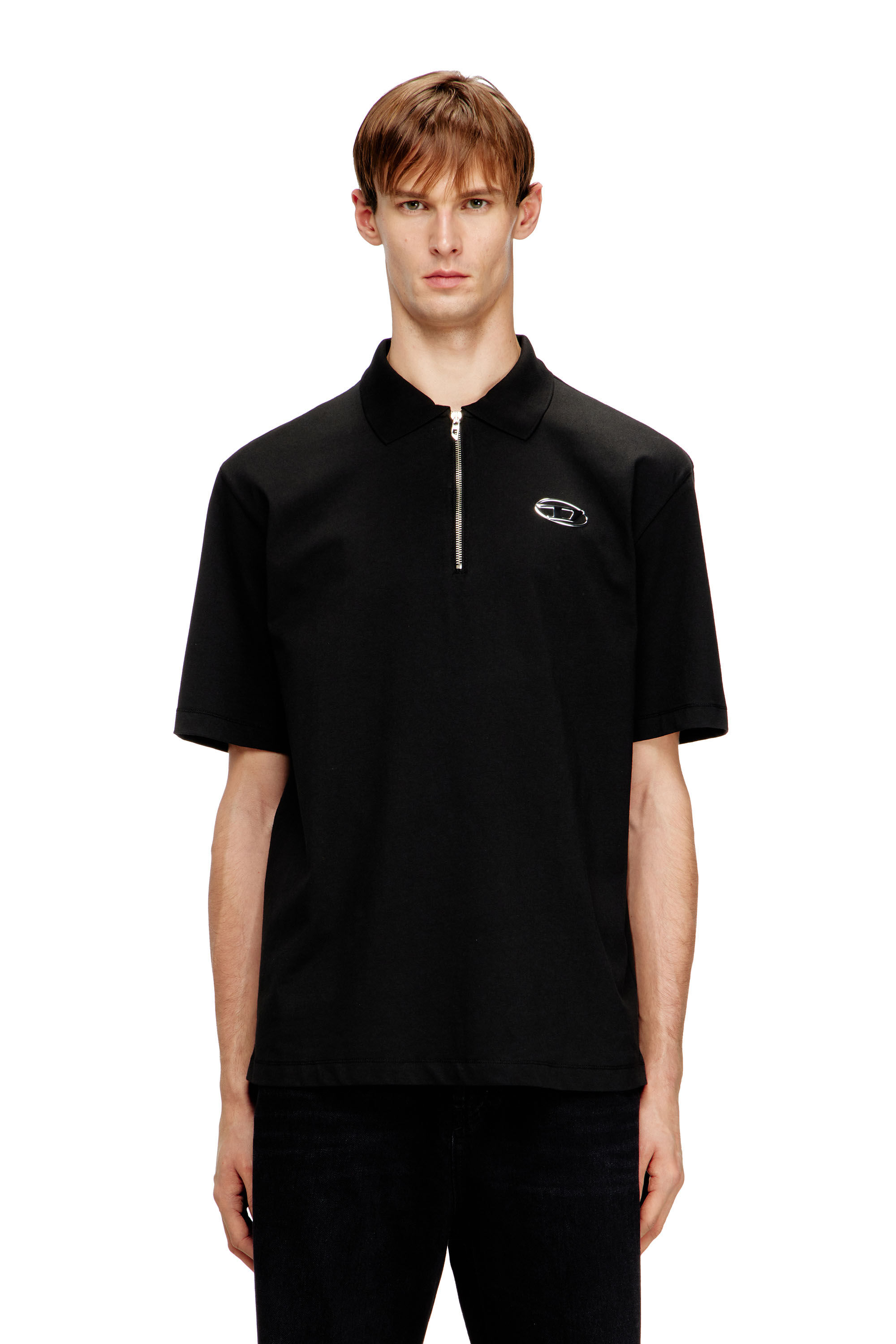 T-VOR-OD ハーフジップポロシャツ｜ブラック｜メンズ｜DIESEL