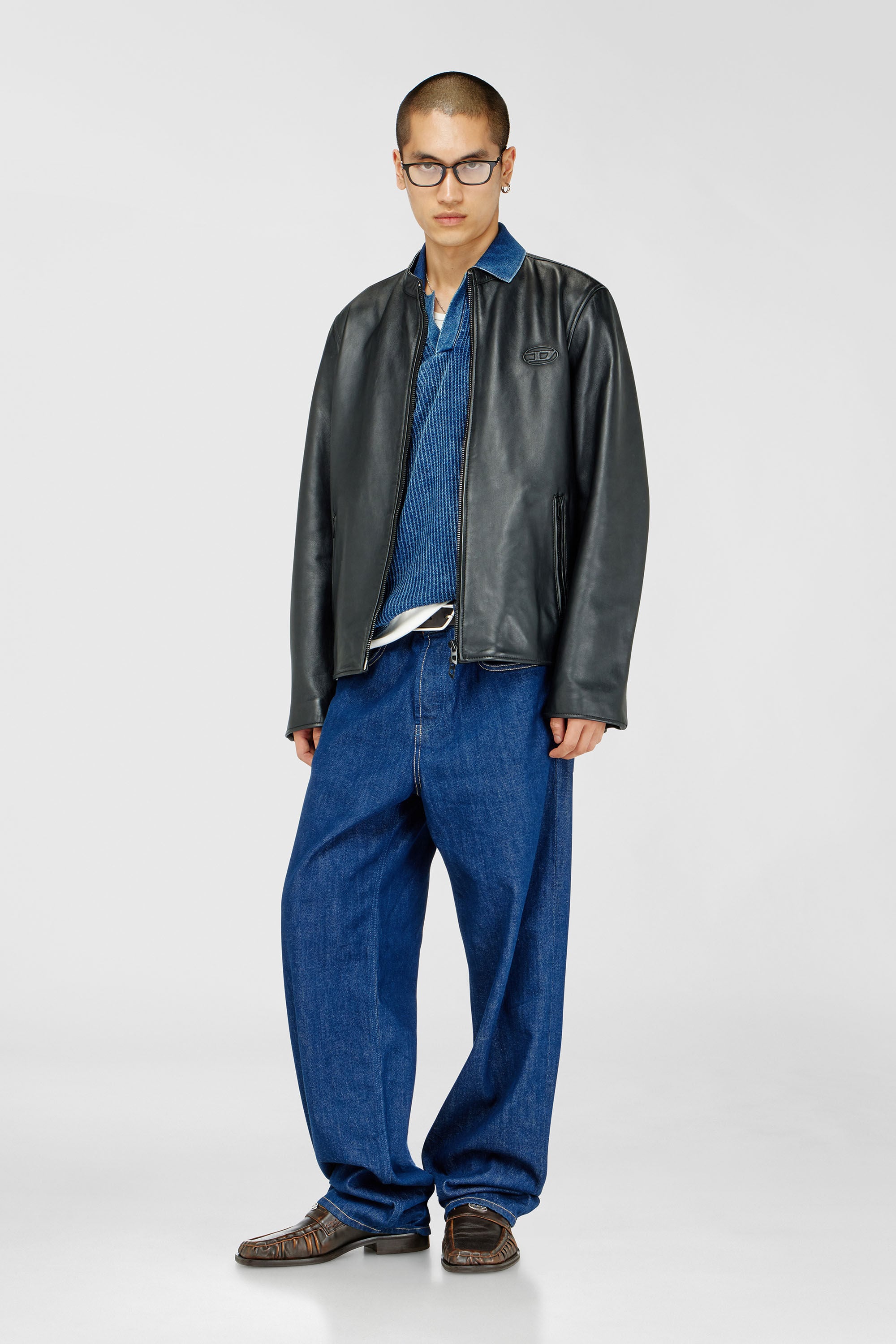 Diesel - L-TAD-WRD, Male's レザージャケット in ブラック - 1
